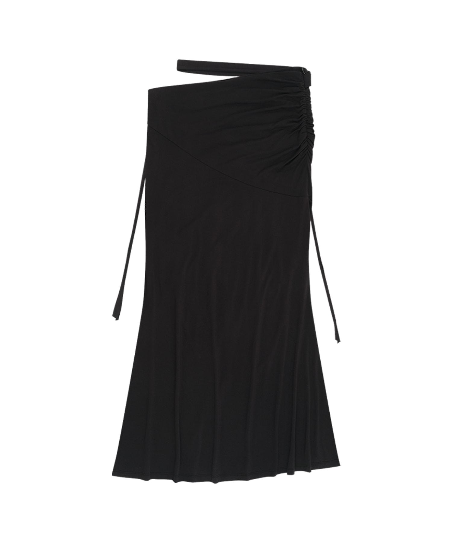 Drop Fringe Asymmetric Skirt