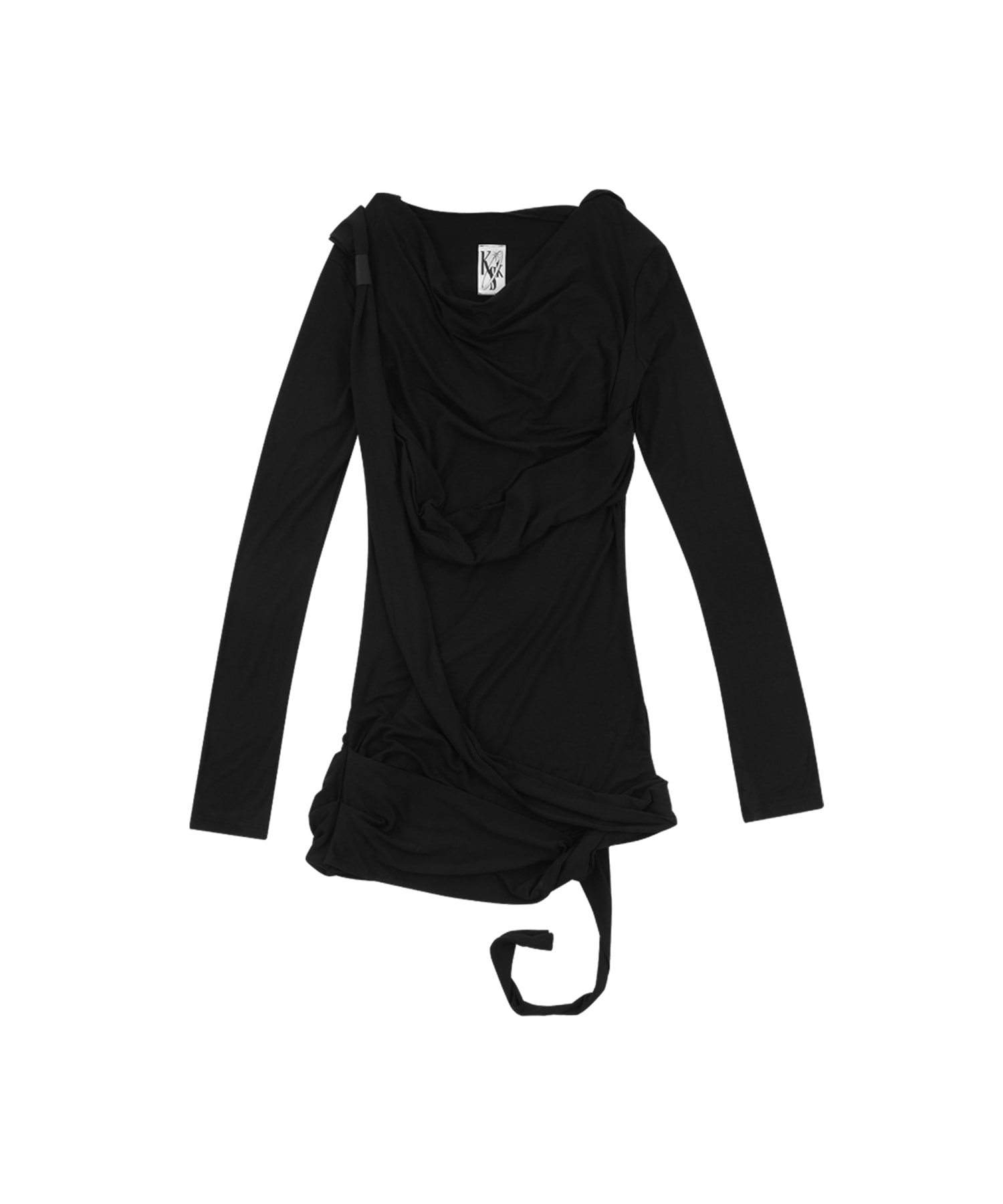 [Restock 9.23] Fallen Strapped Hooded Top Black