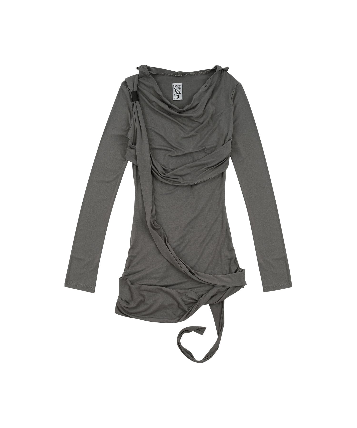 [Restock 10.6] Fallen Strapped Hooded Top Charcoal