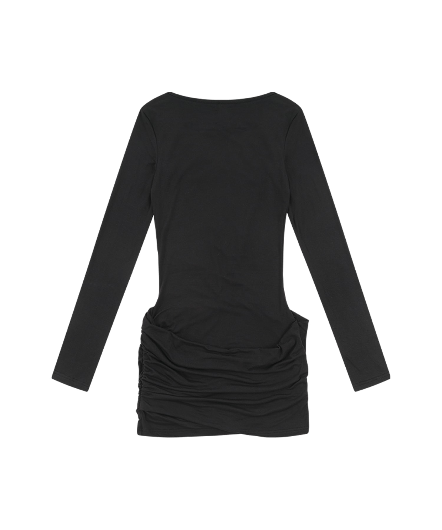 Knot Drop Draped Dress Black