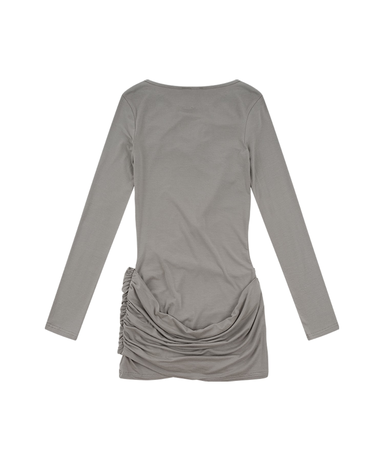 Knot Drop Draped Dress Warm Gray