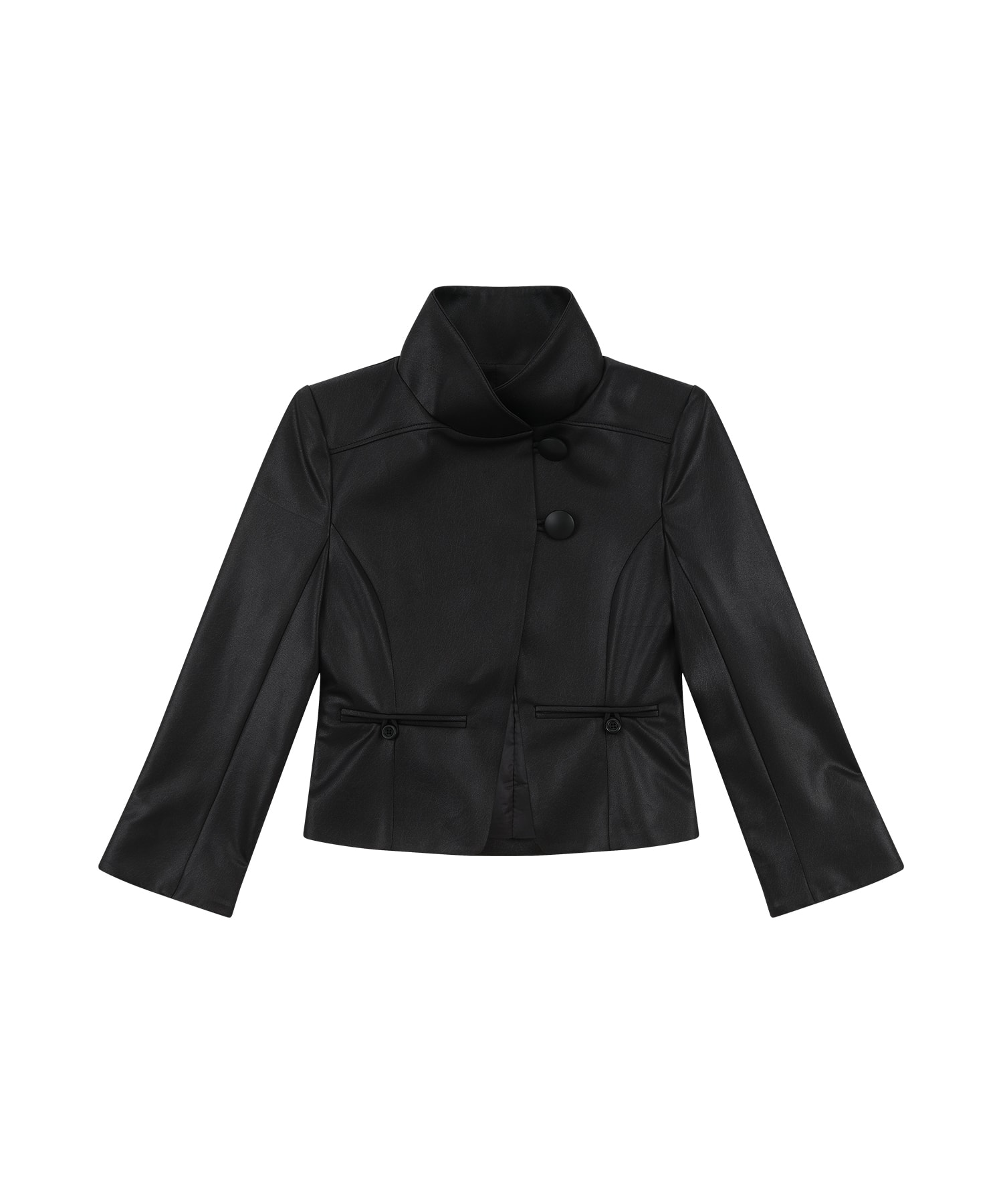 Quarter Cut High-Neck Jacket Black