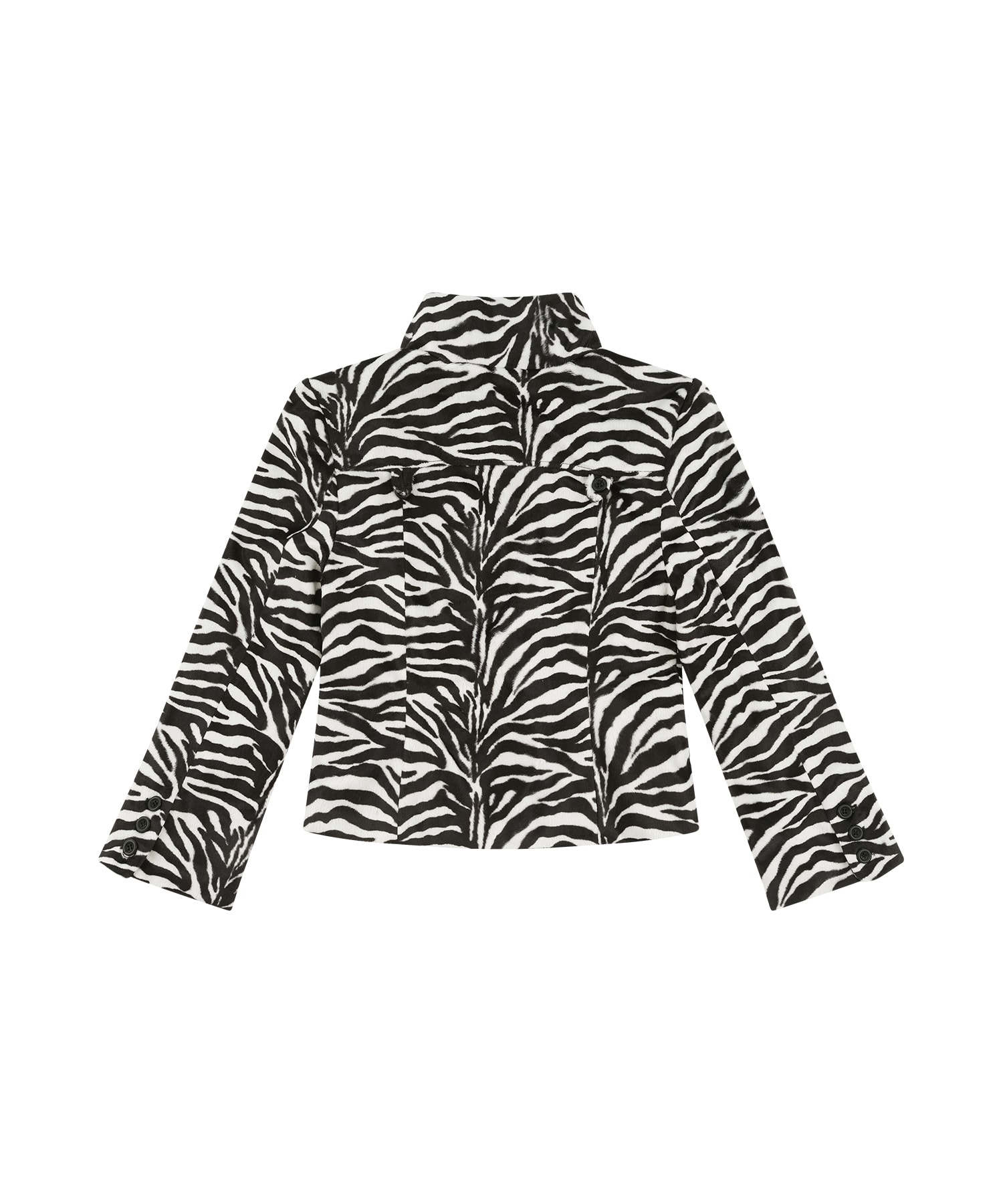 Quarter Cut High-Neck Jacket Zebra