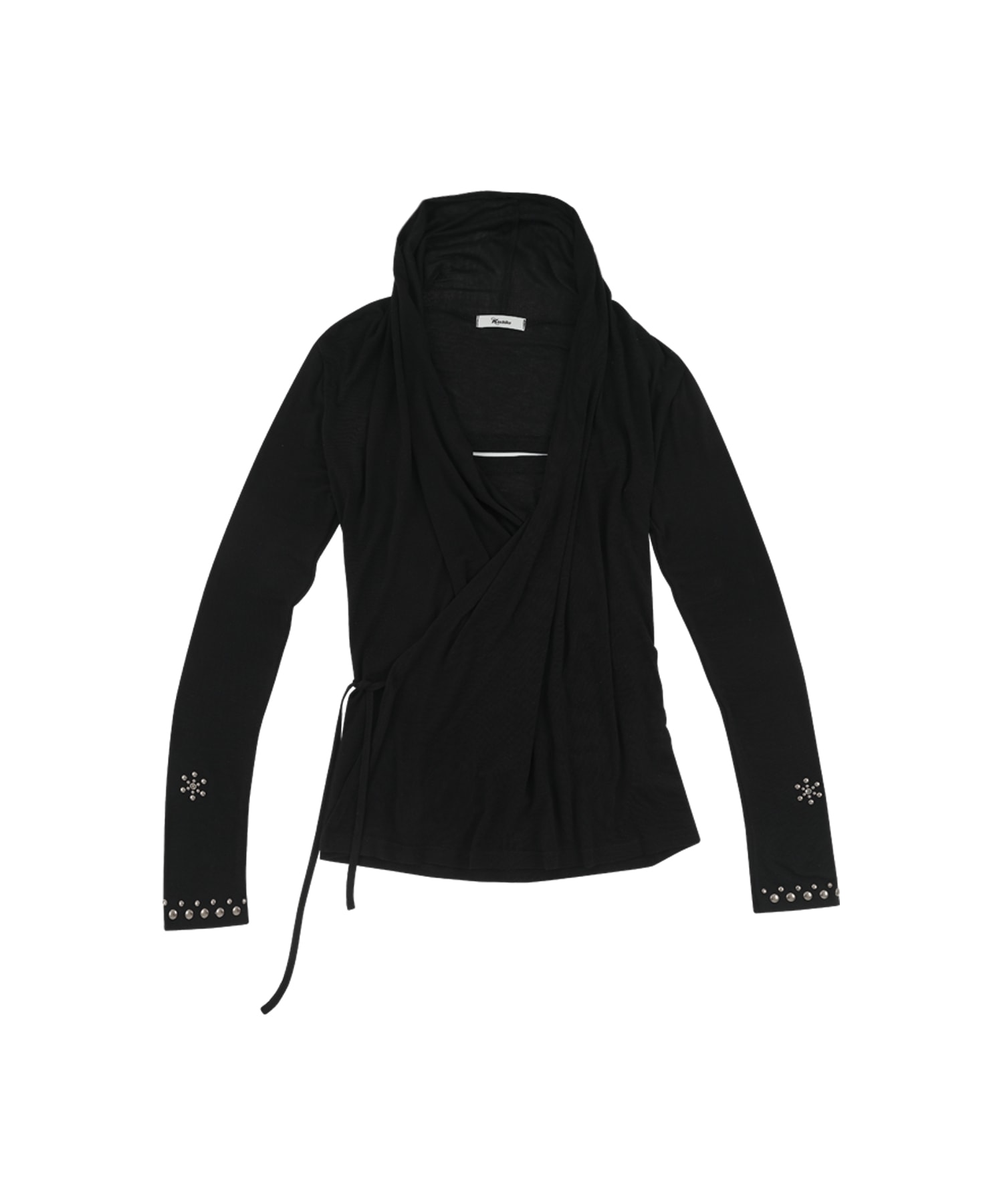 Studded Draped Wrap Cardigan