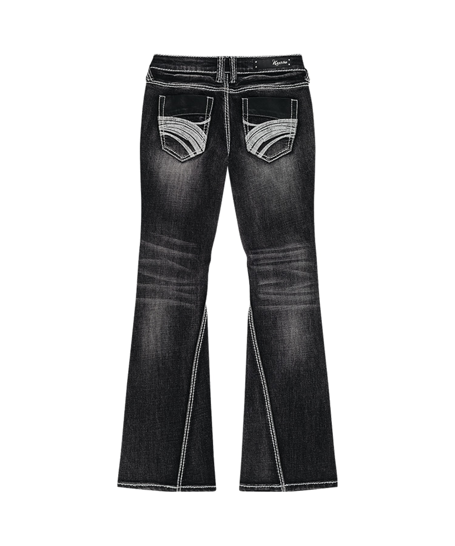 [Pre-Order 10.2] Western Curve Embroidery Jeans Black
