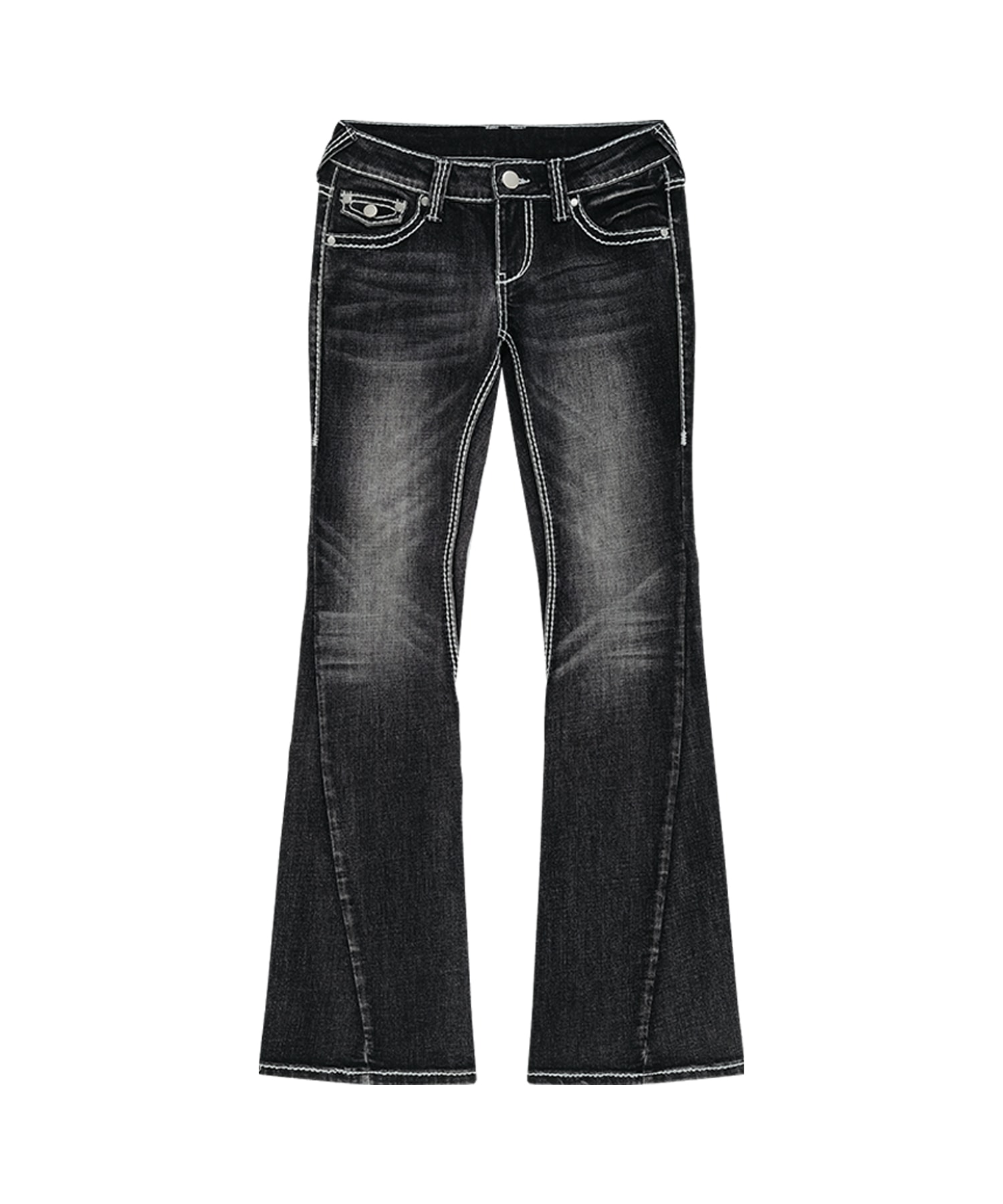 [Pre-Order 10.2] Western Curve Embroidery Jeans Black