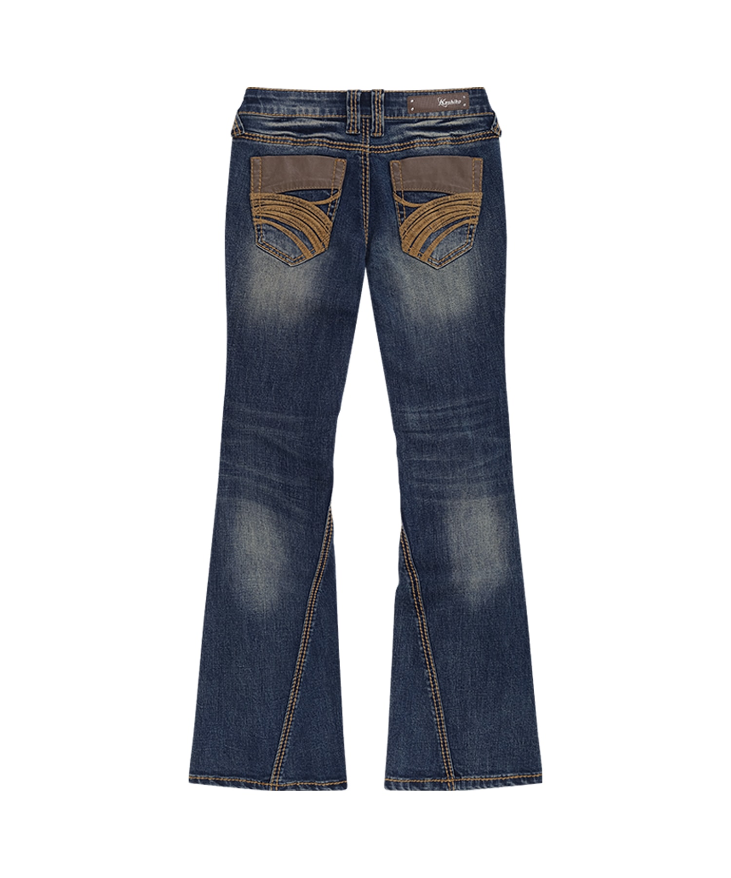 [Pre-Order 10.2] Western Curve Embroidery Jeans Blue