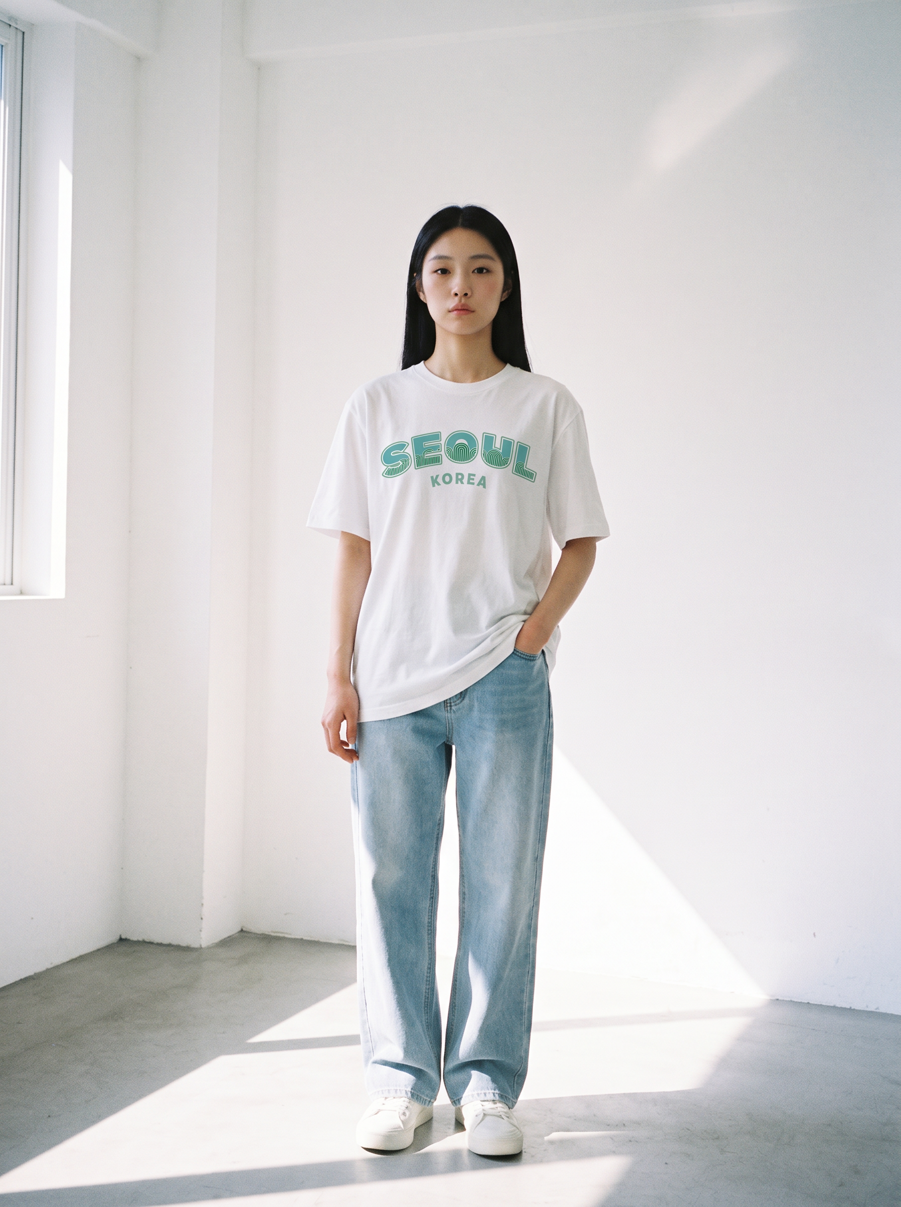 일월오봉도를 담은 서울 타이포 티셔츠