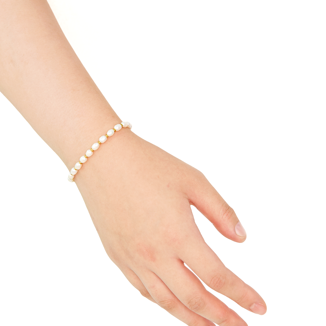 인베라 Invera blanc 실버 & 골드 담수진주 팔찌