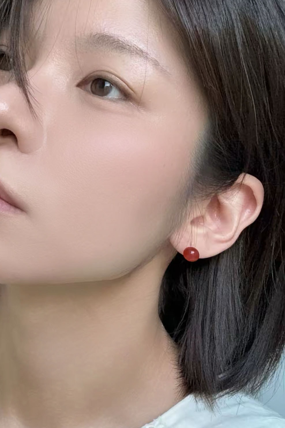 [925 silver] Red Onyx Earrings (2 Sizes)
