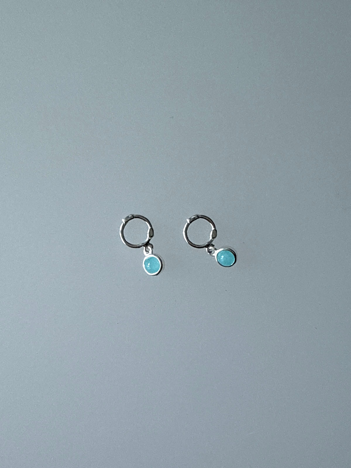[925 Silver]Amazonite Mini Hoop Earrings
