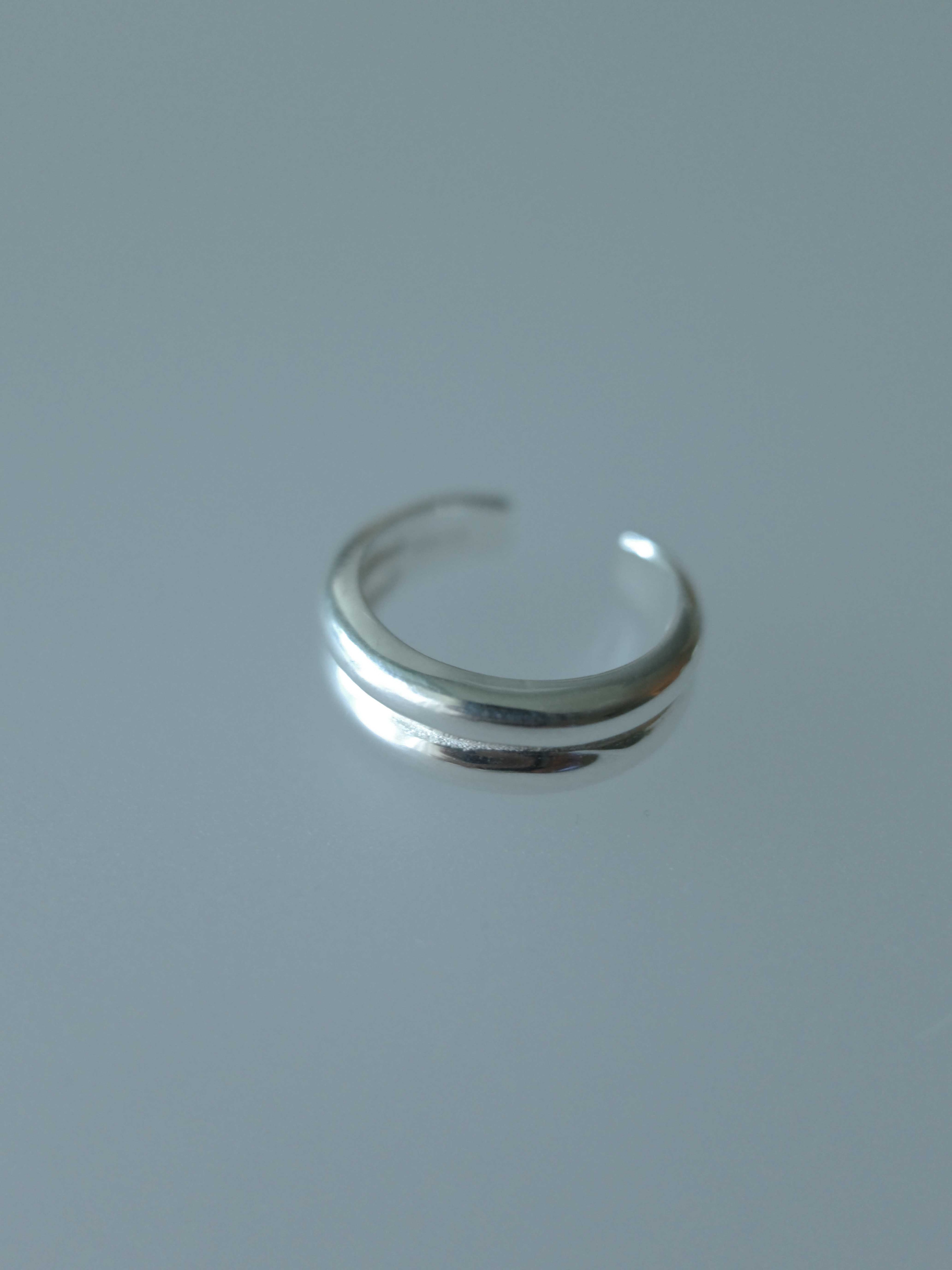 [925 Silver]Double-Layer Bold Open Ring