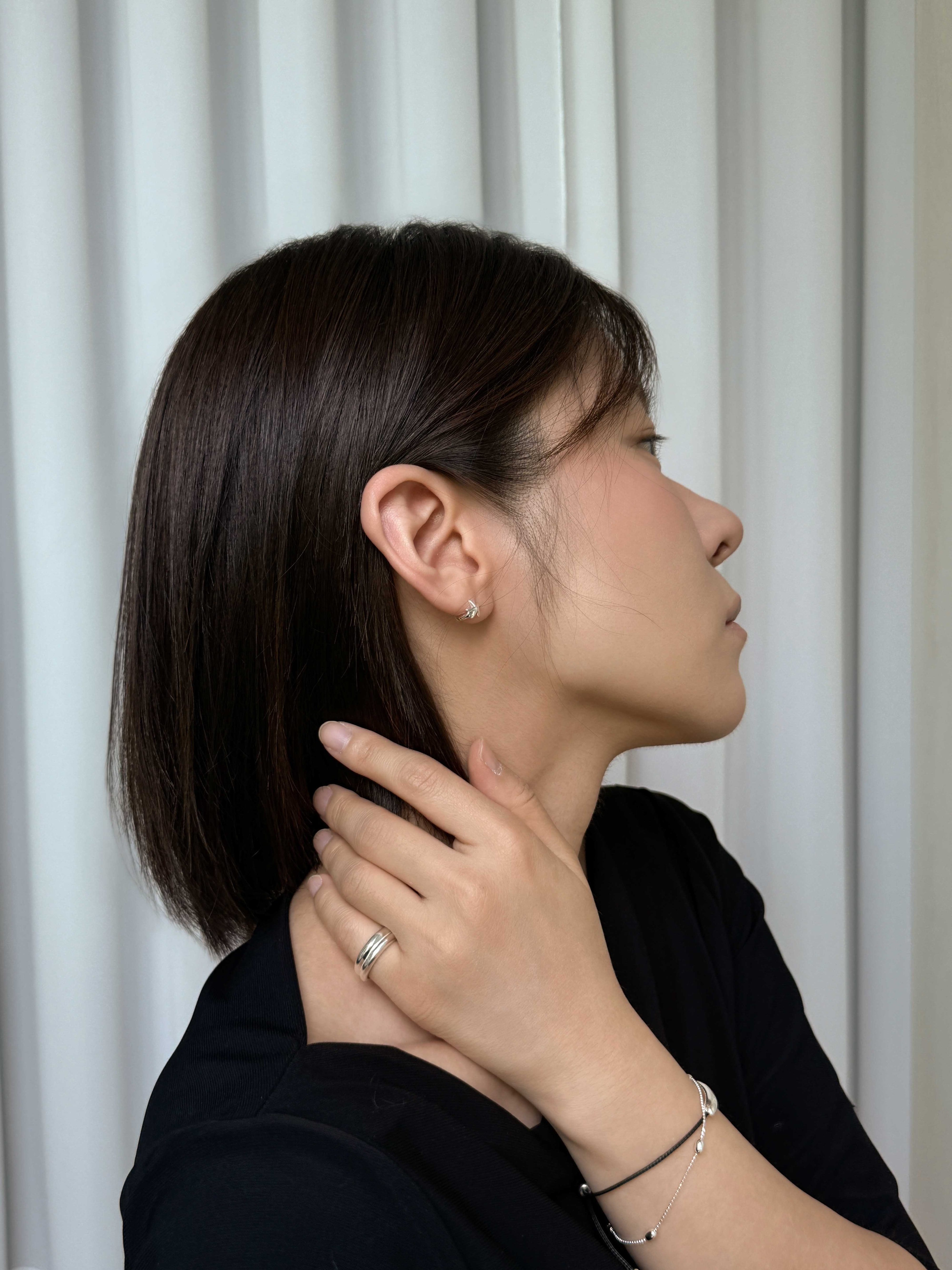 [925 Silver]Double-Layer Bold Open Ring