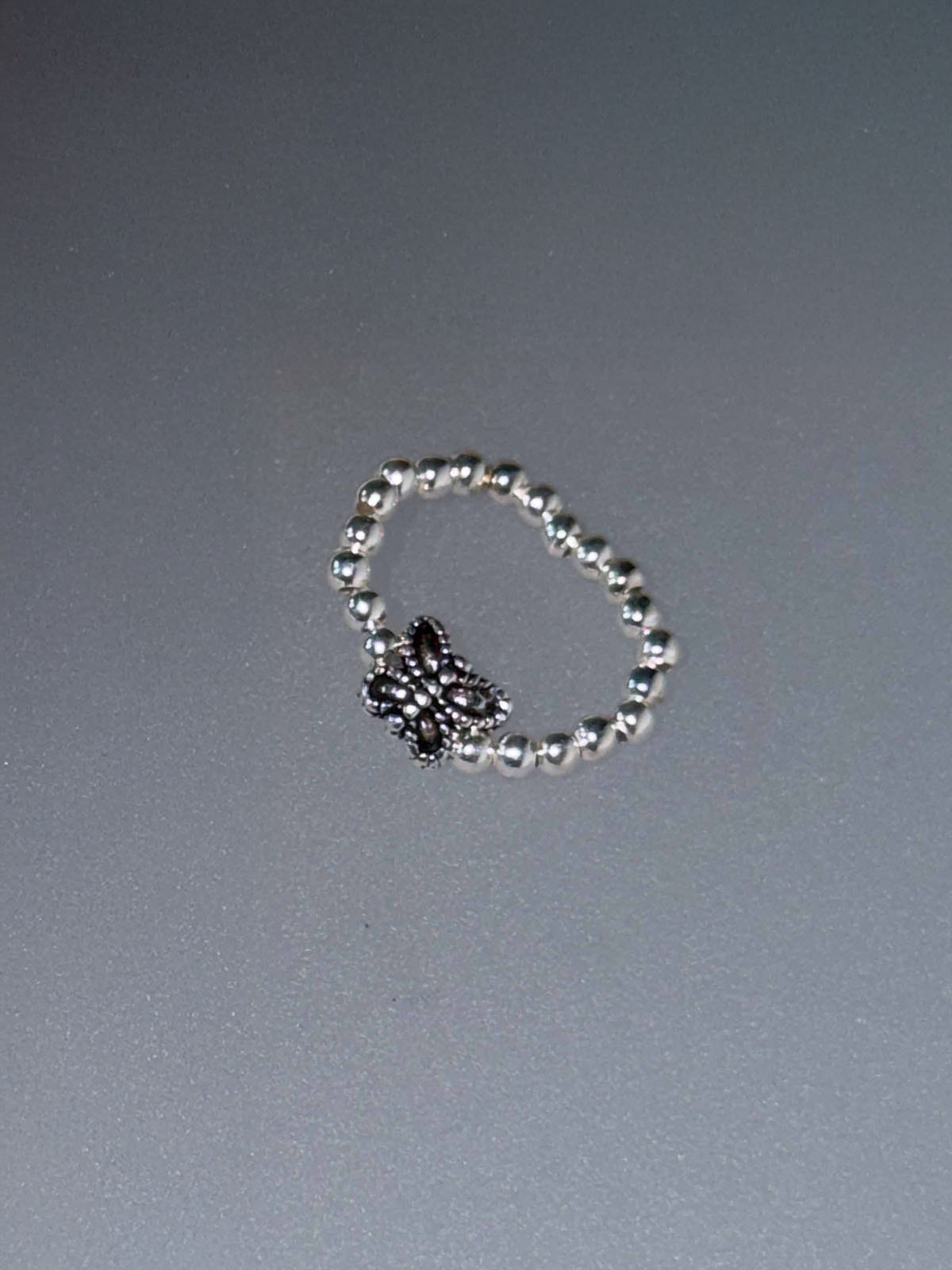 [925 Silver] Butterfly Ball Toe Ring