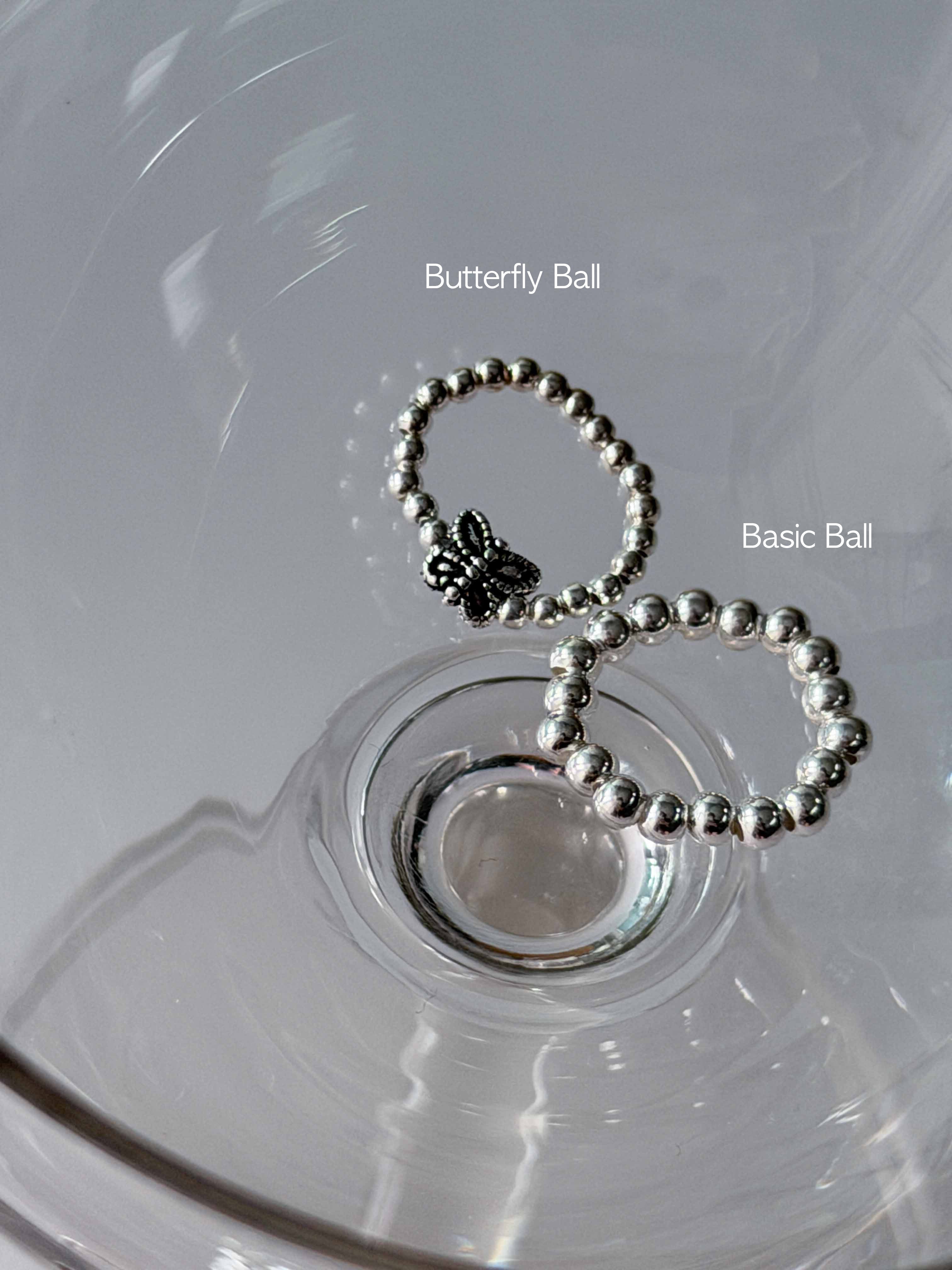 [925 Silver] Butterfly Ball Toe Ring