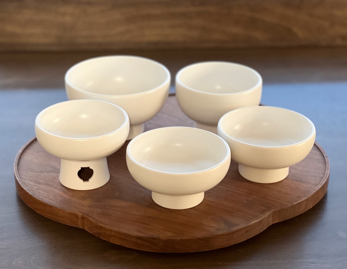 백자 높은굽 반상기 세트 (두가지 타입)