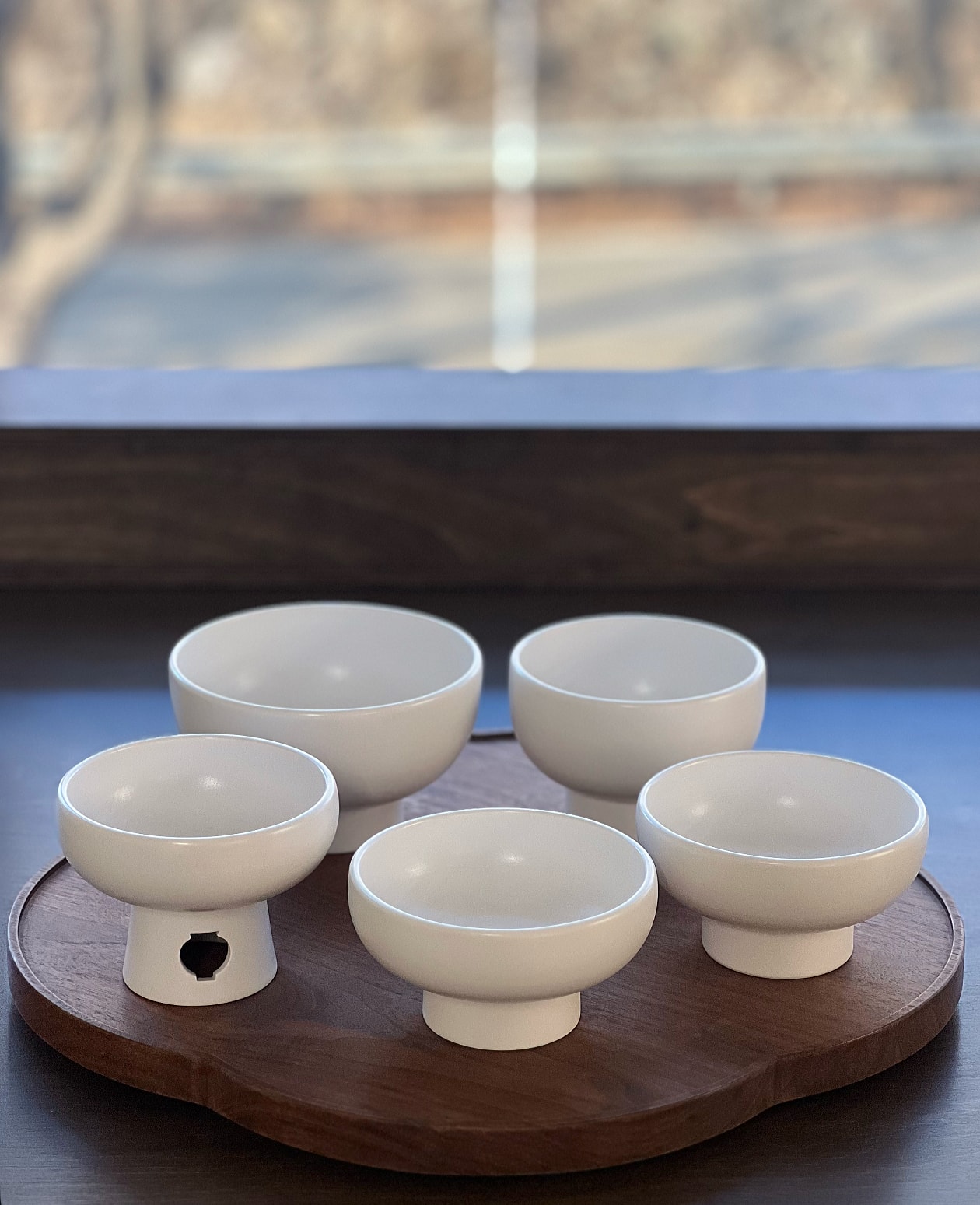 백자 높은굽 반상기 세트 (두가지 타입)