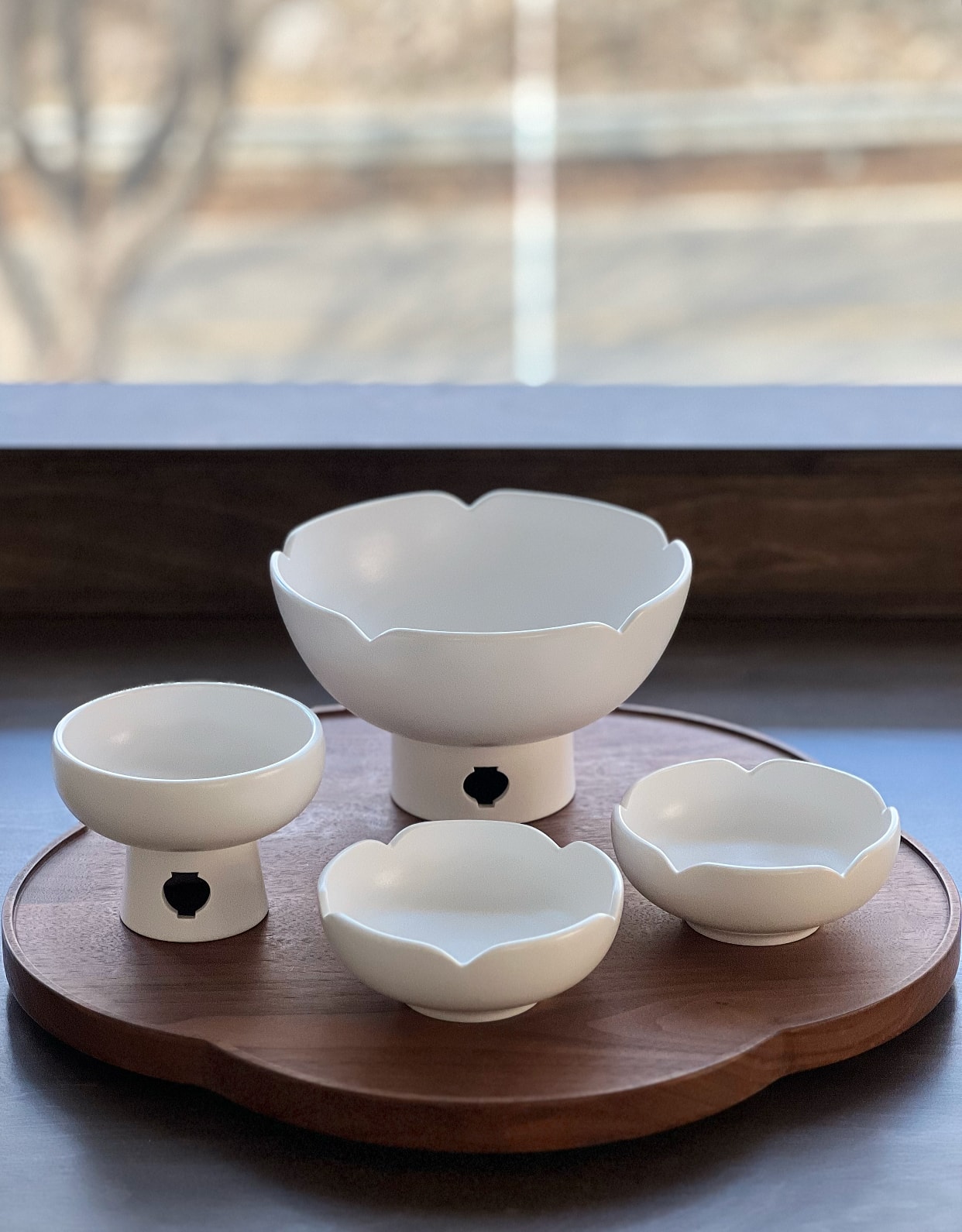 백자 1인 면기 세트 (두가지 타입 선택) 4p 구성