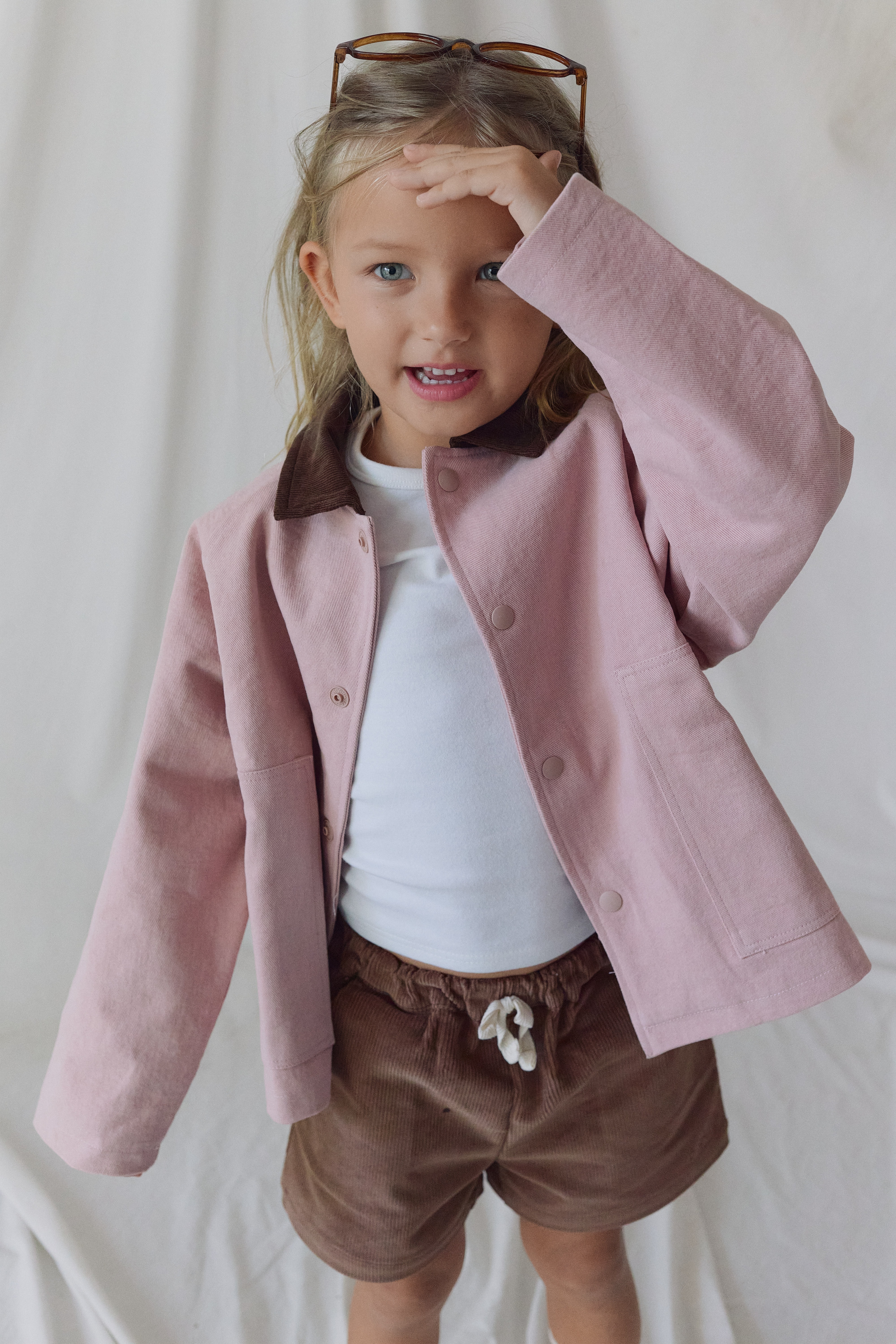 Atelier Work Jacket - Dusty Pink & Brown