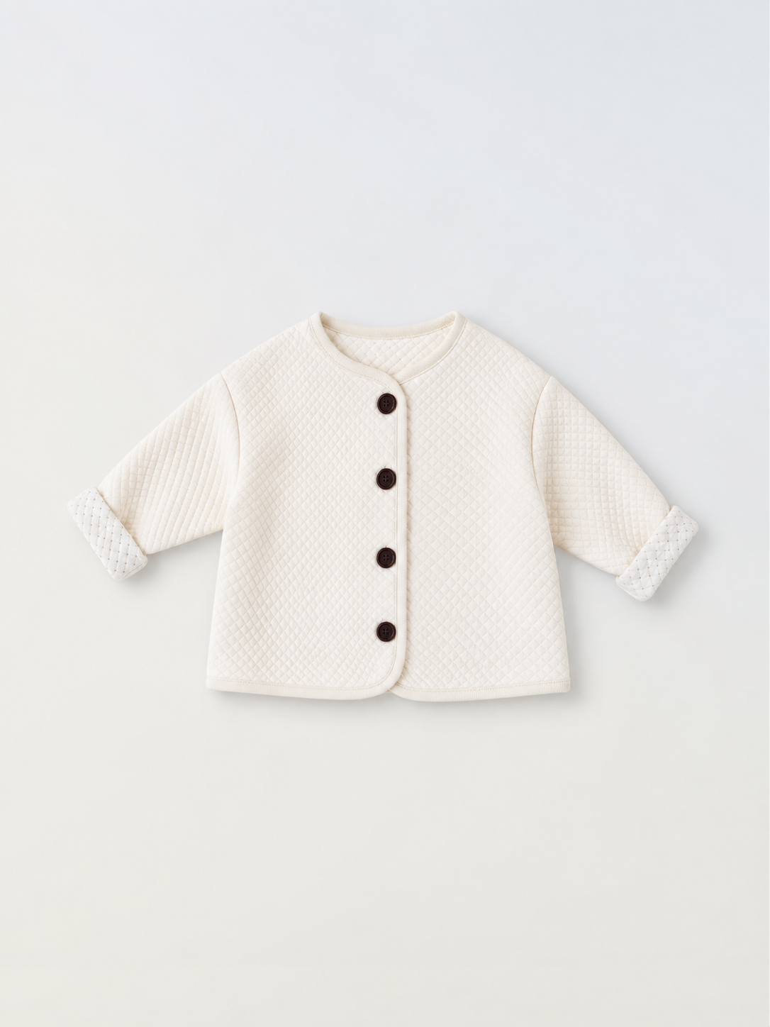 Organic Quilt Cardigan - Cream