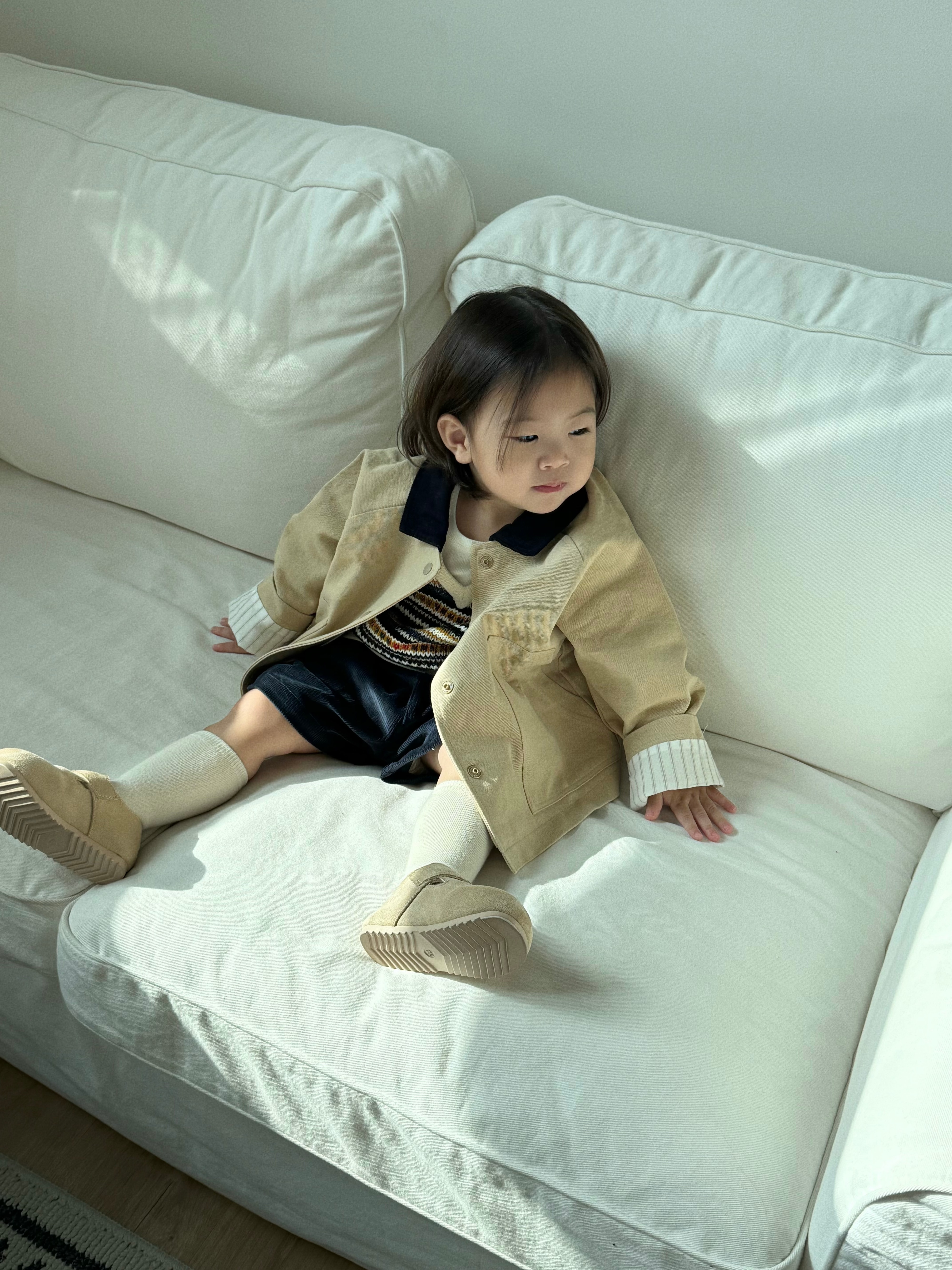 Atelier Work Jacket - Oatmeal & Navy