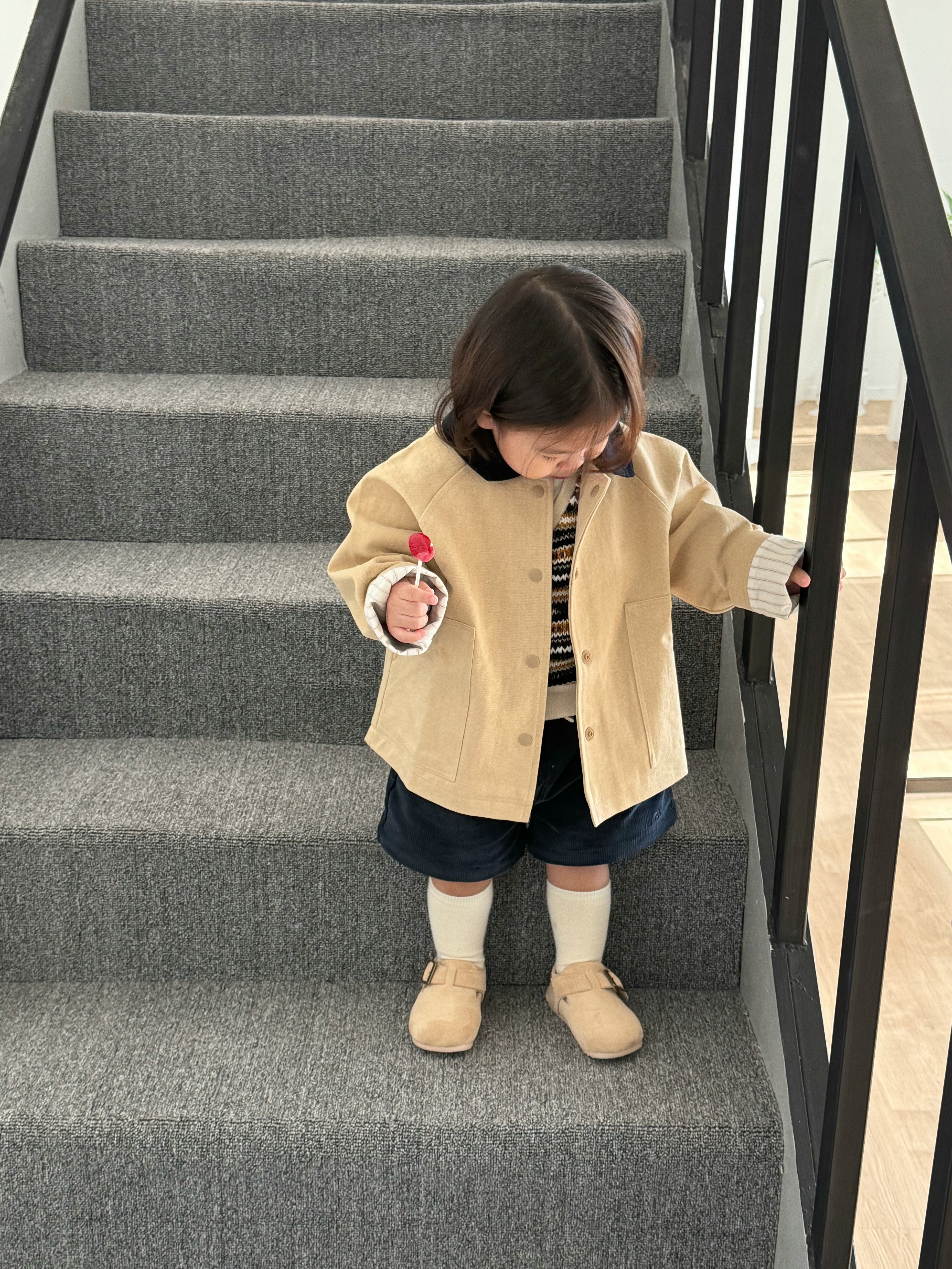 Atelier Work Jacket - Oatmeal & Navy