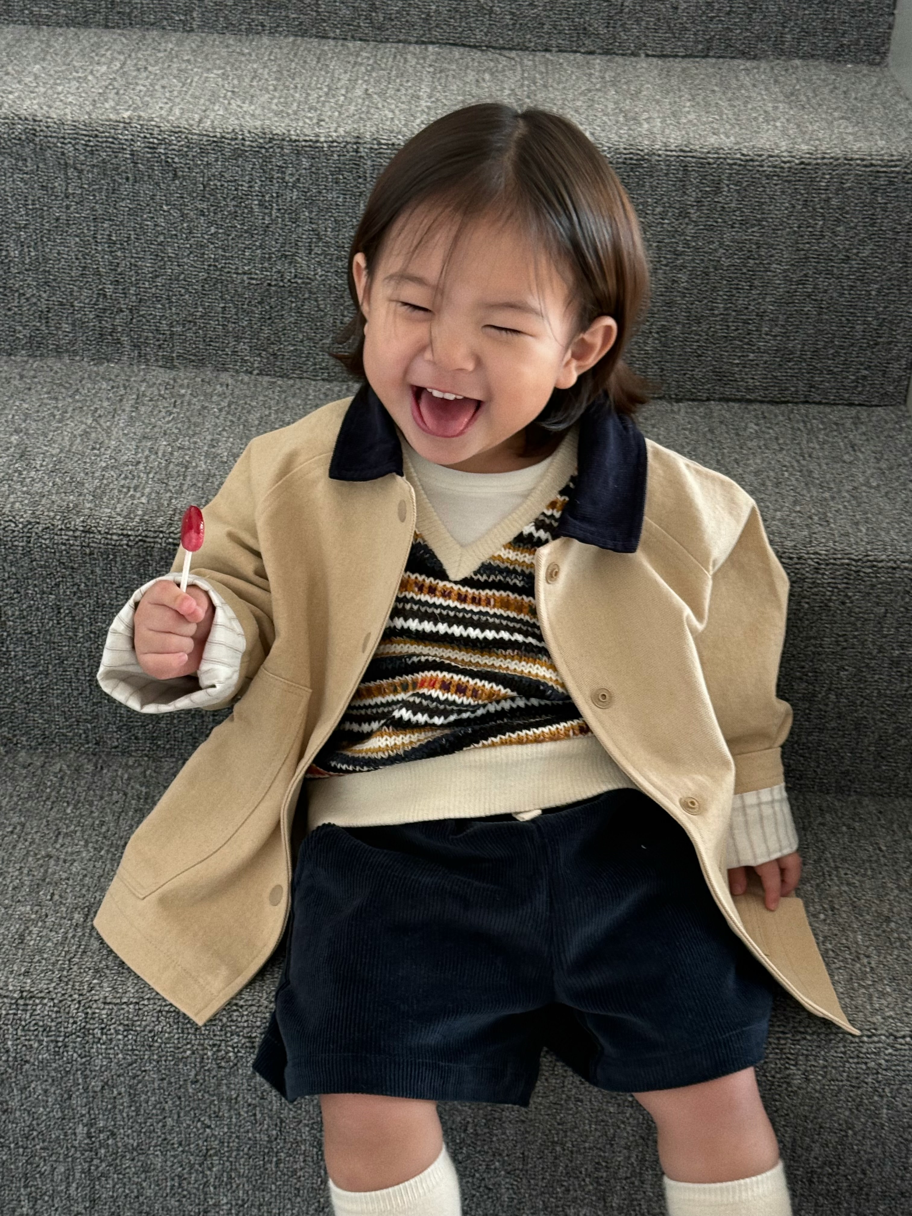Atelier Work Jacket - Oatmeal & Navy