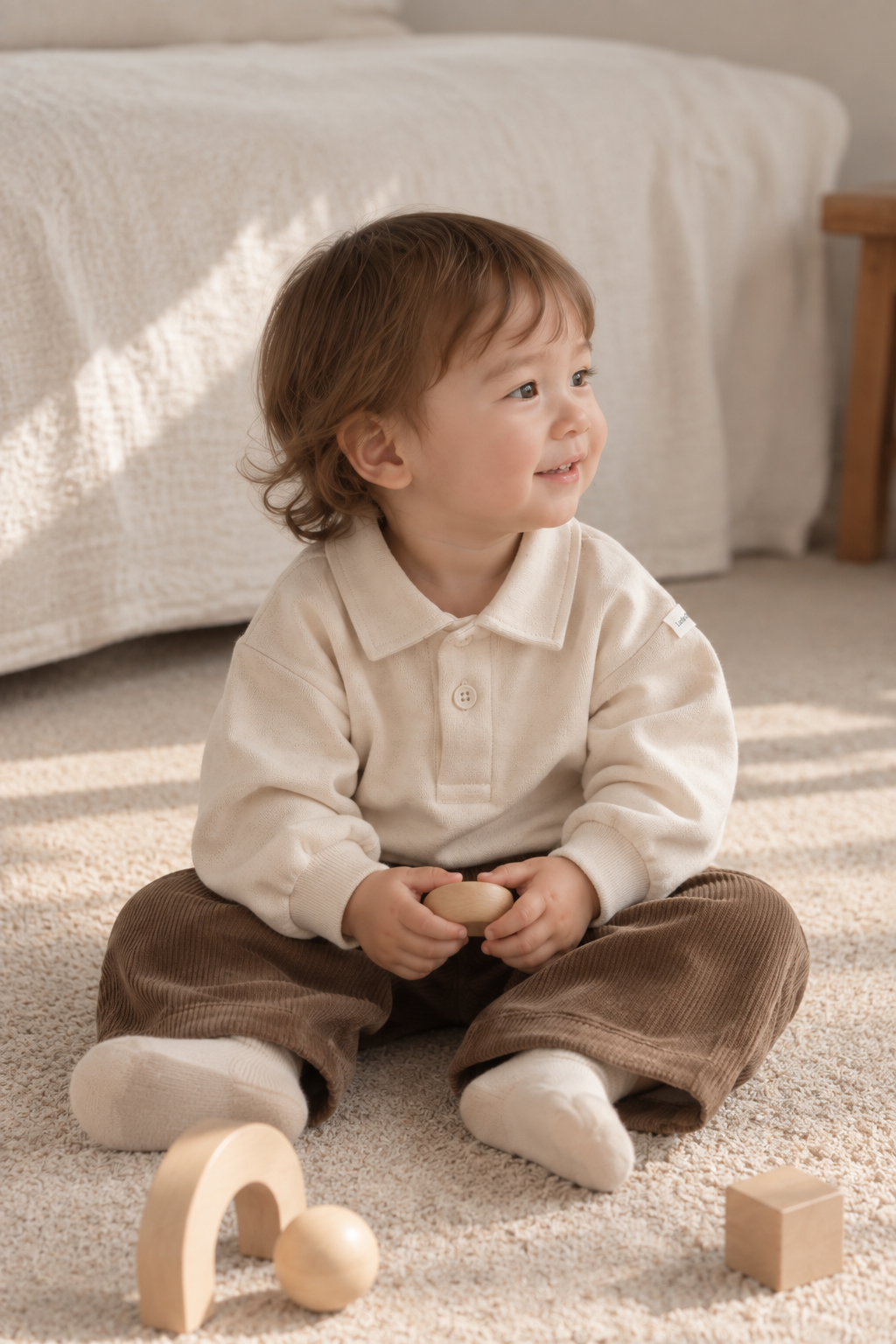 Sunday Polo Sweatshirt - Almond