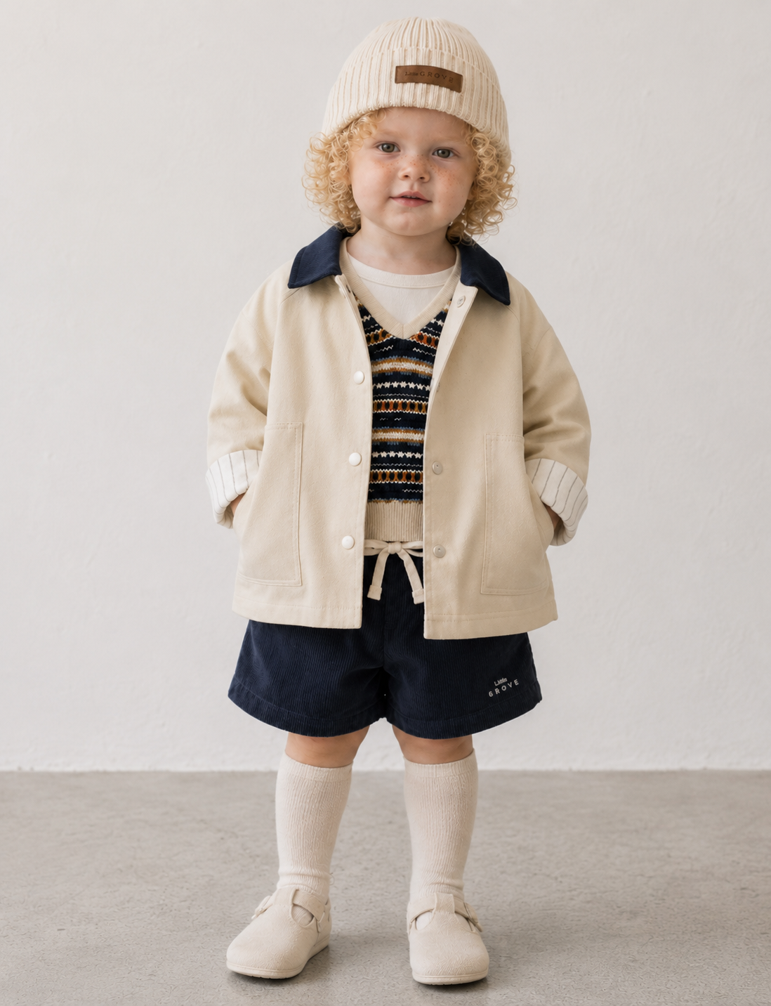 Atelier Work Jacket - Oatmeal & Navy