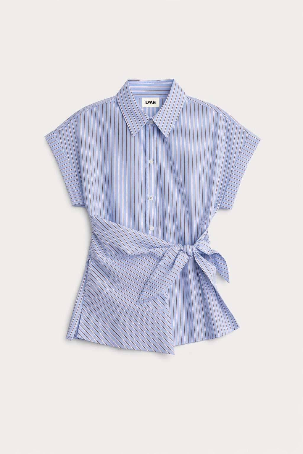 [Re-stock] W'S STRIPE WAIST-TIE BLOUSE (Adult)