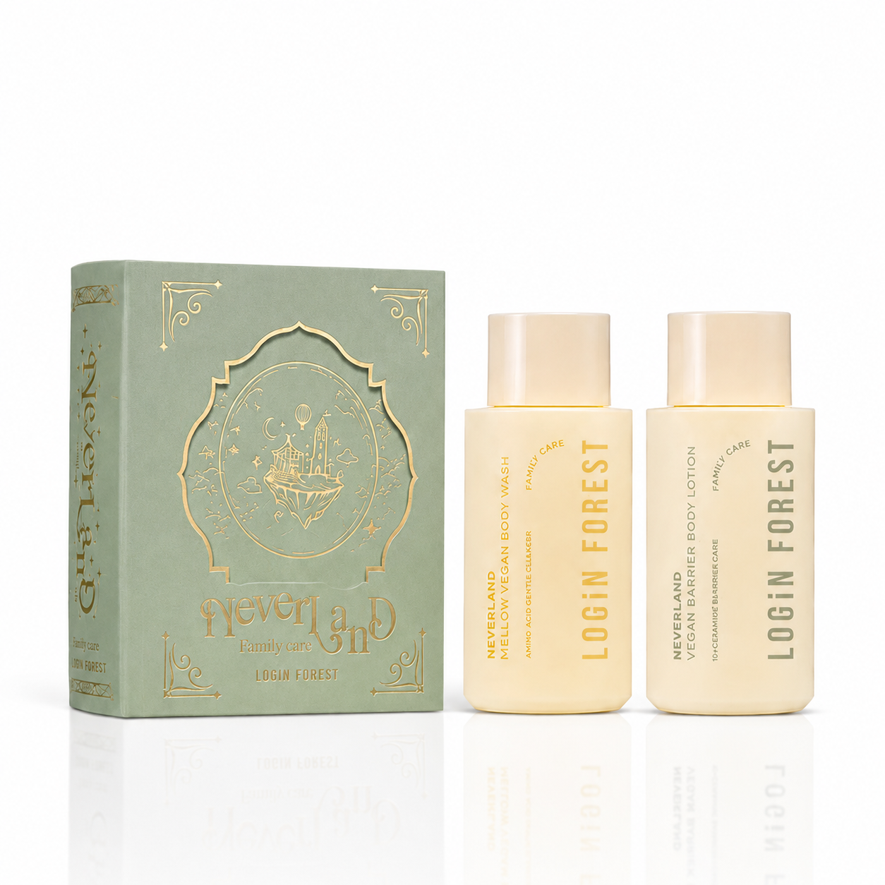 로그인 포레스트 네버랜드 비건 바디 워시&로션 100ml 패밀리 케어 세트