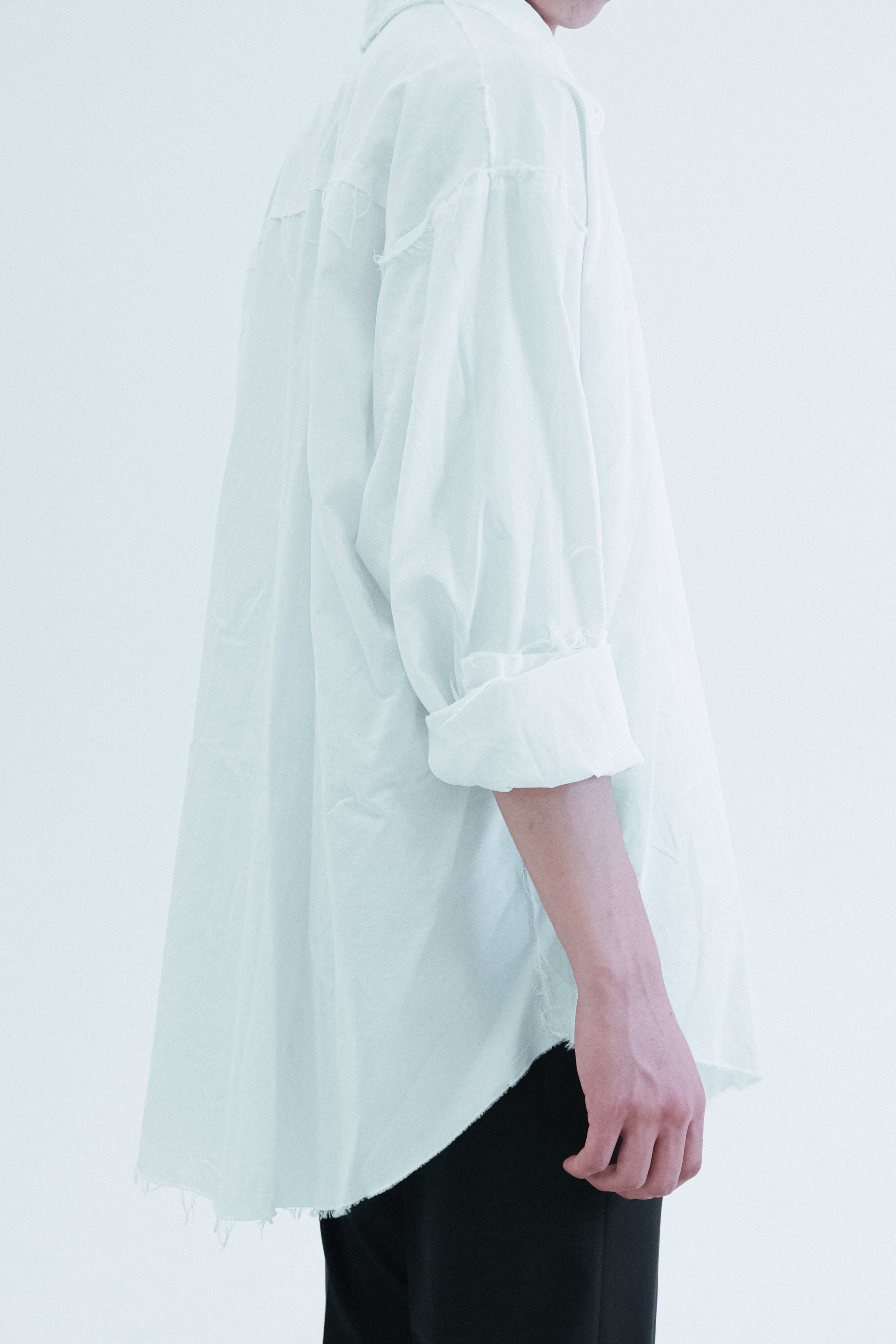 Raw-Edge Oversized Shirt