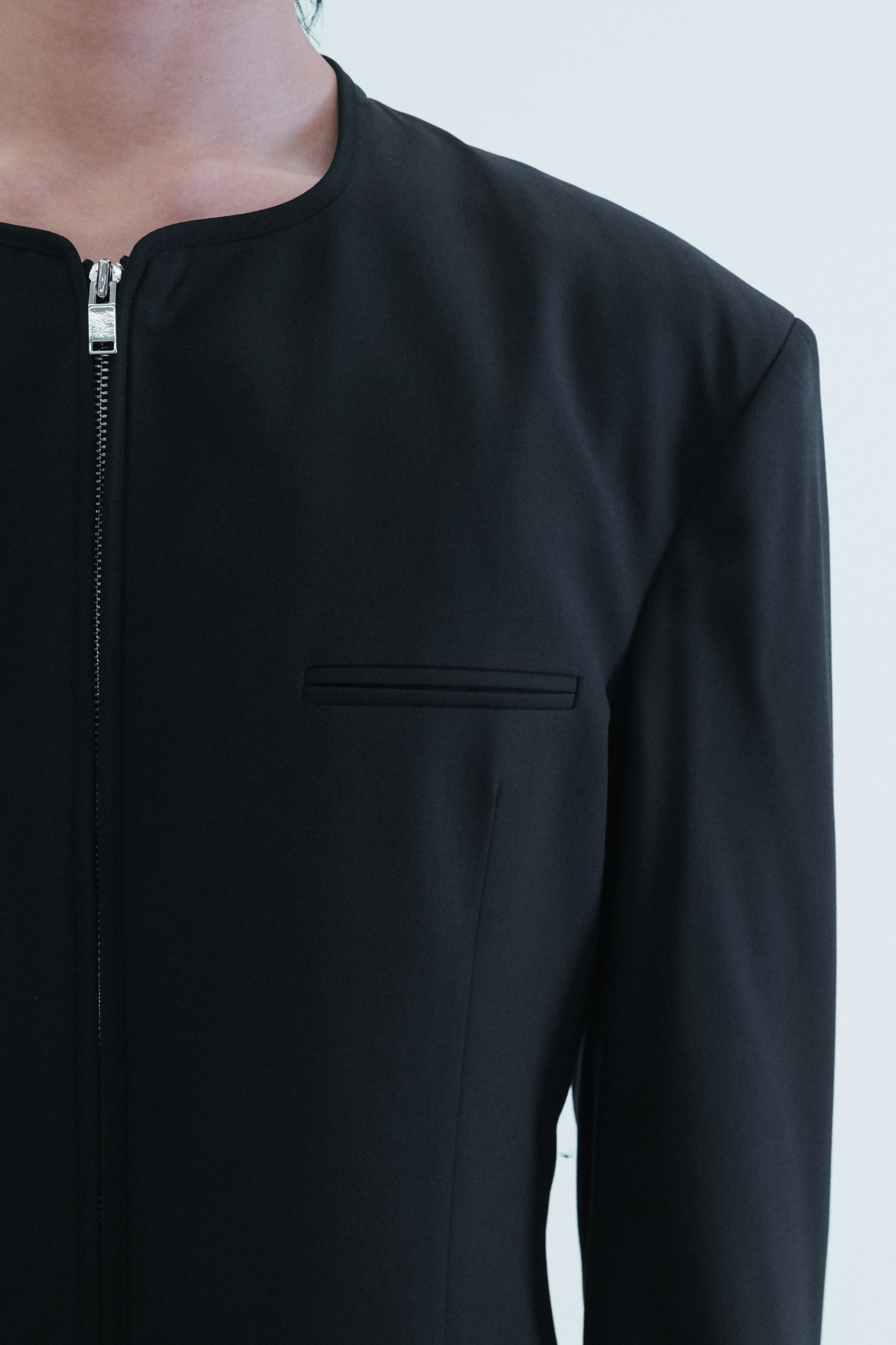 Worsted Slim-Waist Zip-Up Jacket