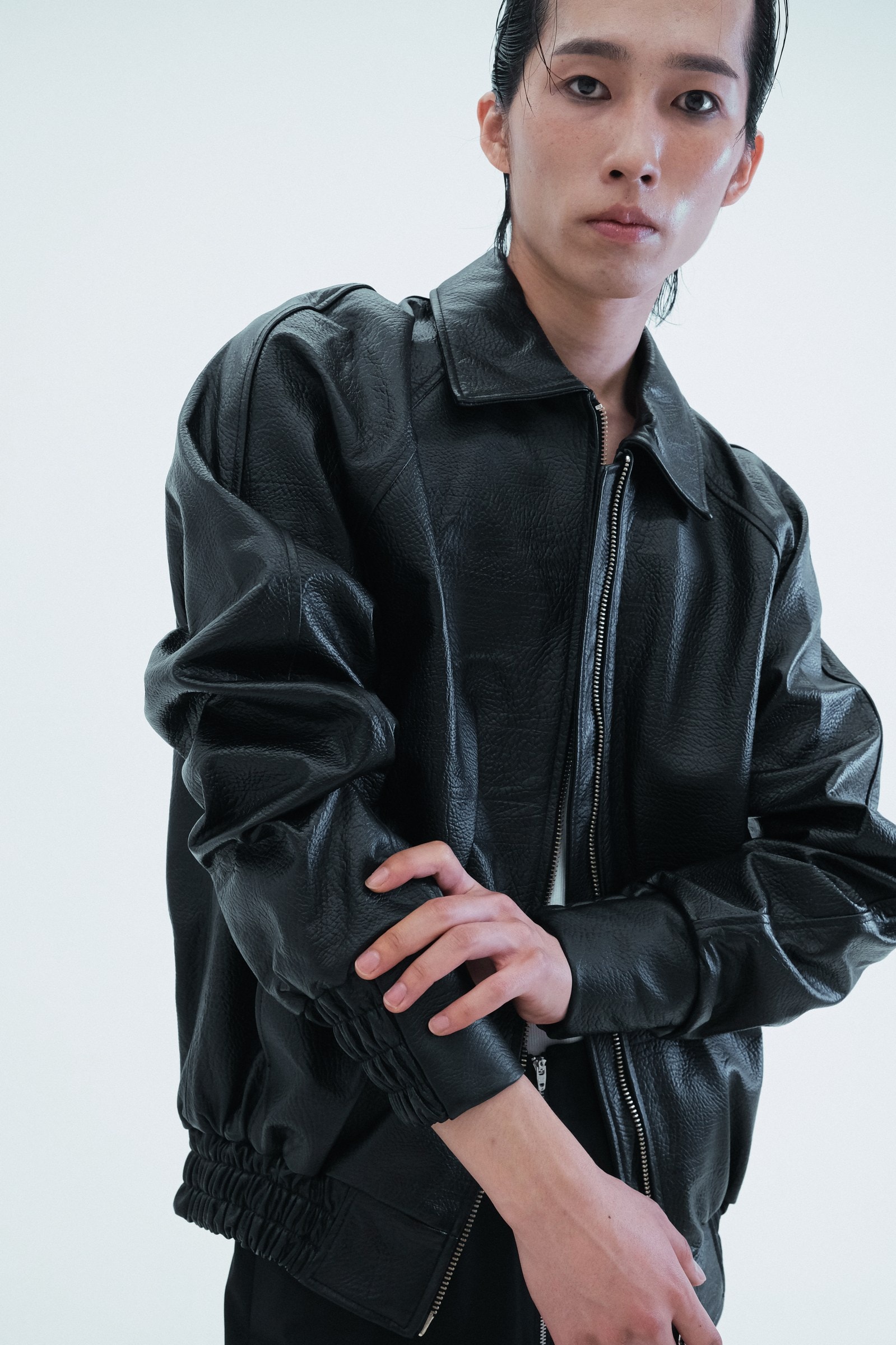 Leather Raglan Oversized Jumper