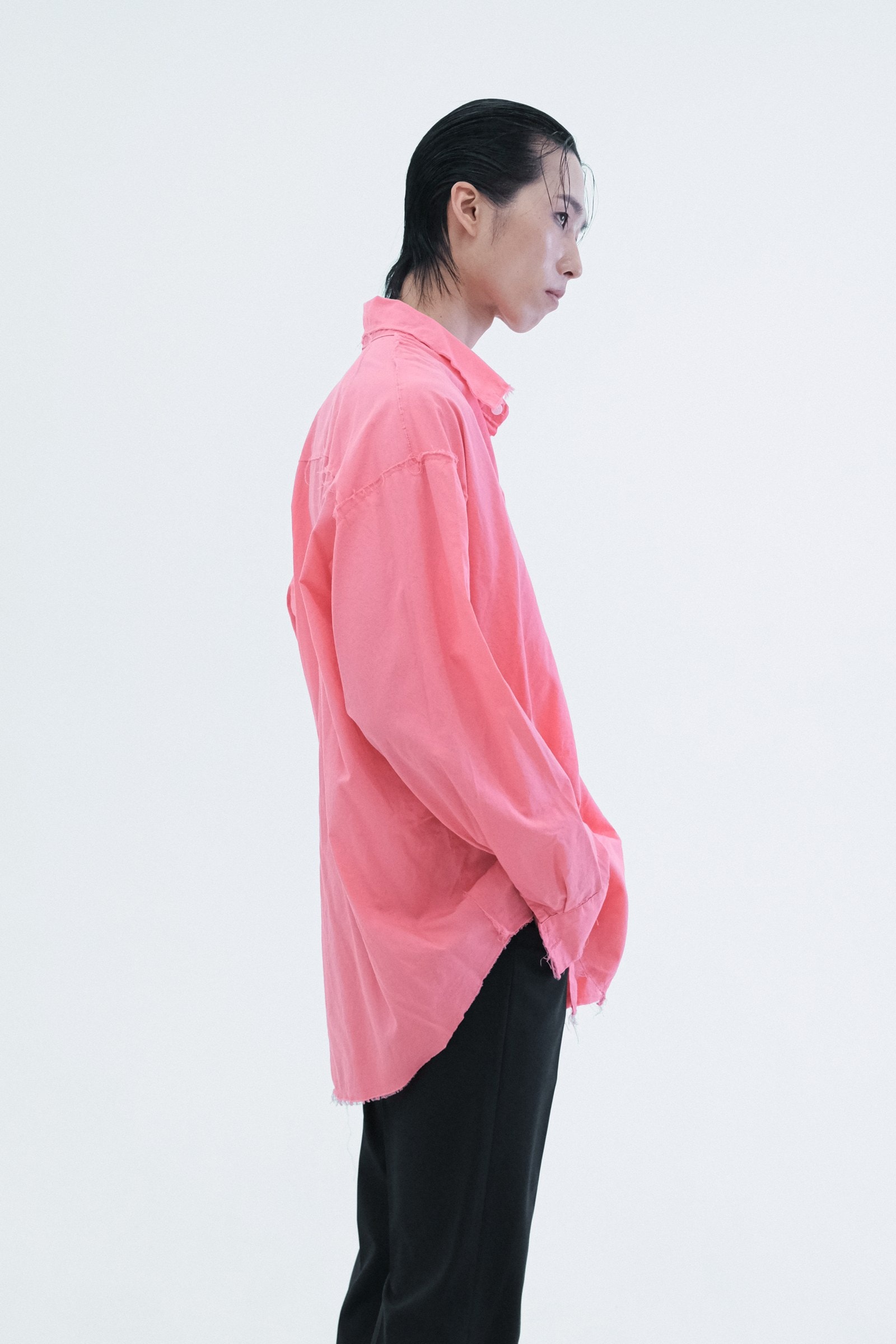 Raw-Edge Oversized Shirt