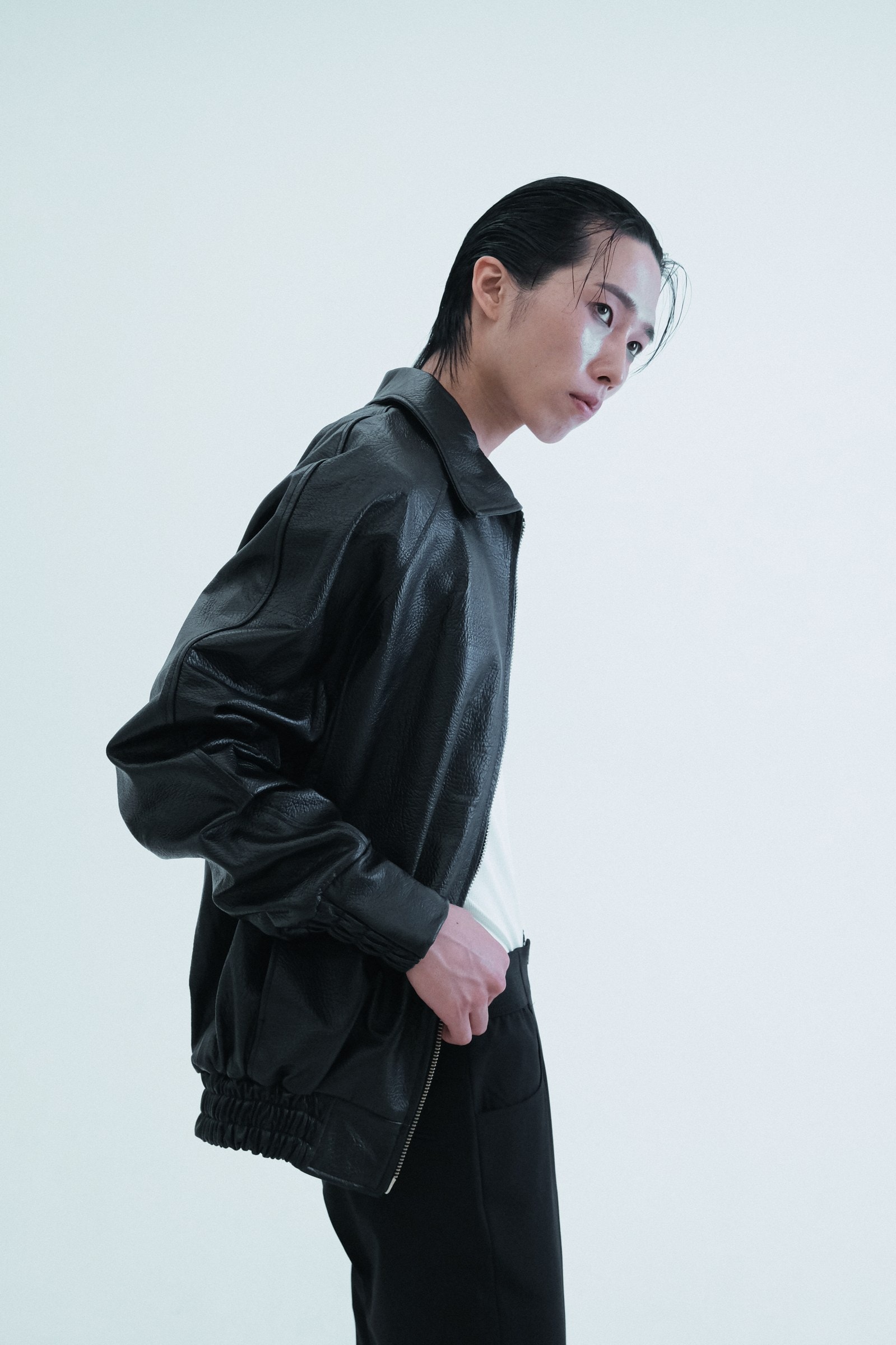 Leather Raglan Oversized Jumper