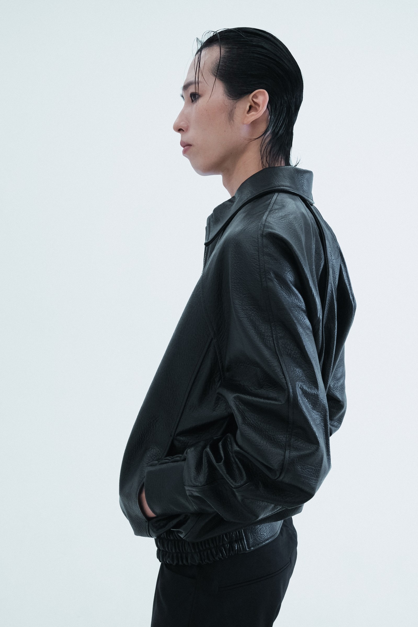 Leather Raglan Oversized Jumper