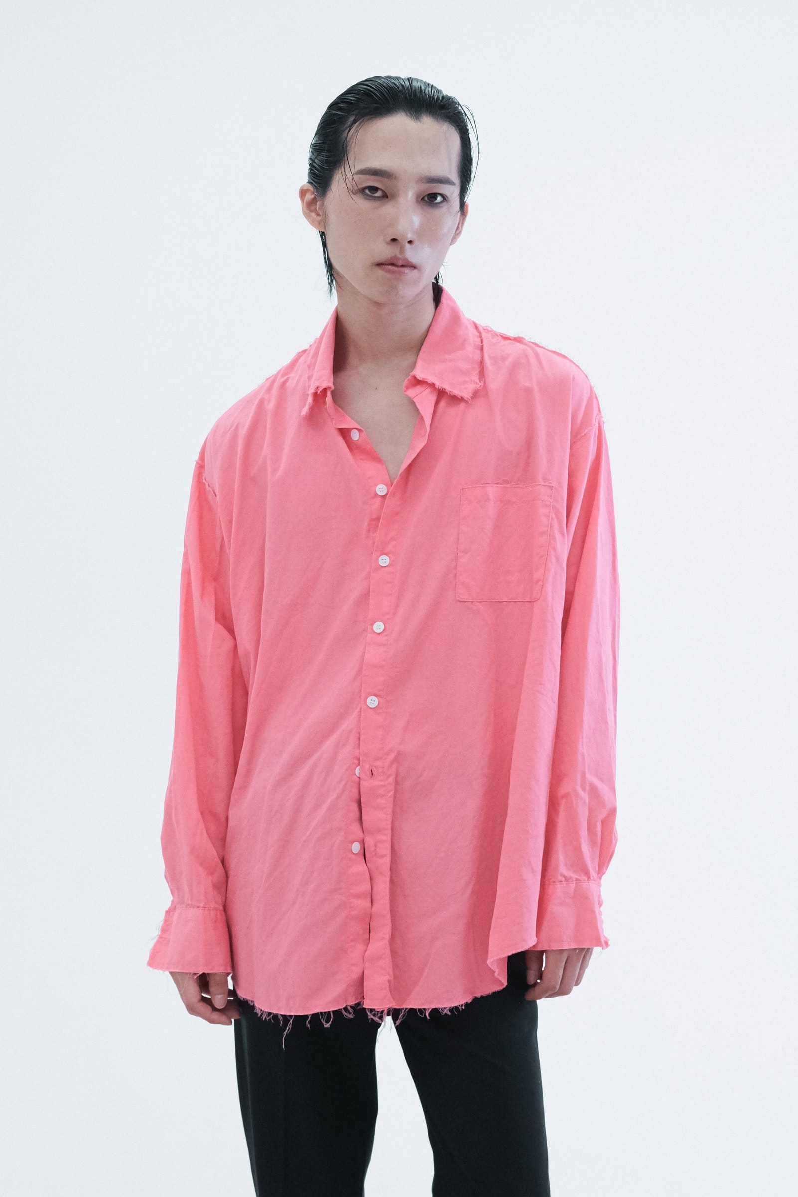 Raw-Edge Oversized Shirt