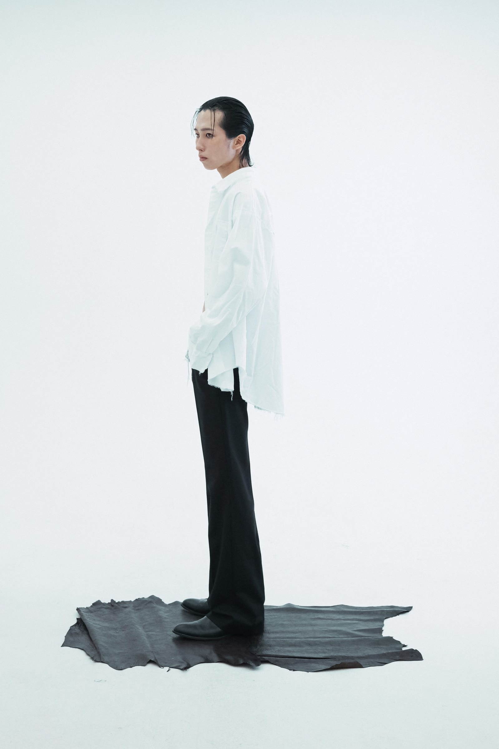 Raw-Edge Oversized Shirt