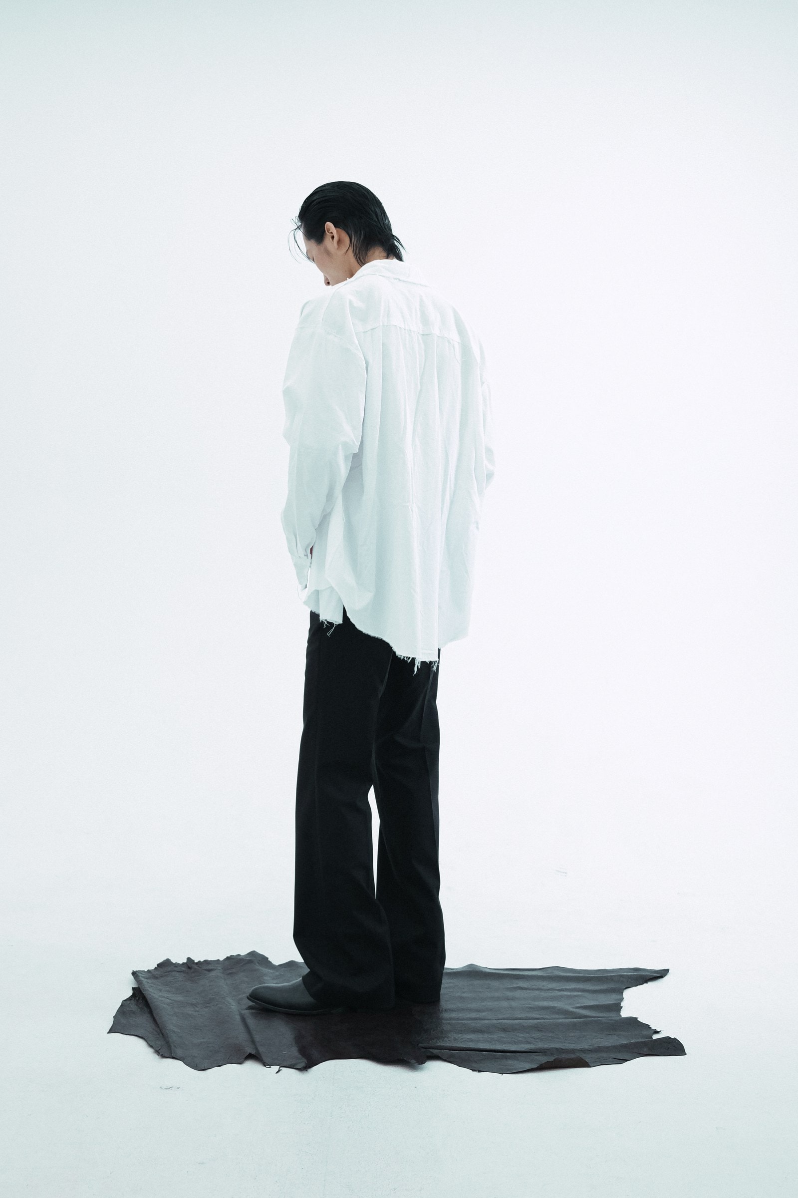 Raw-Edge Oversized Shirt
