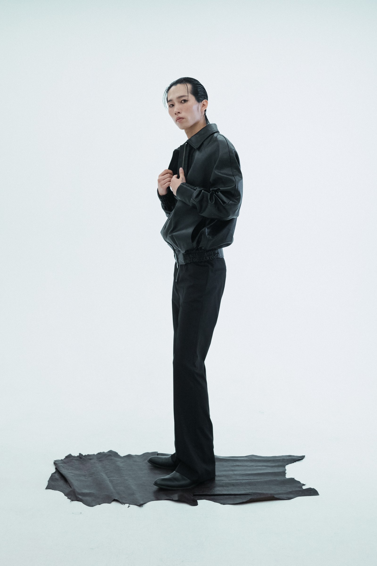 Leather Raglan Oversized Jumper