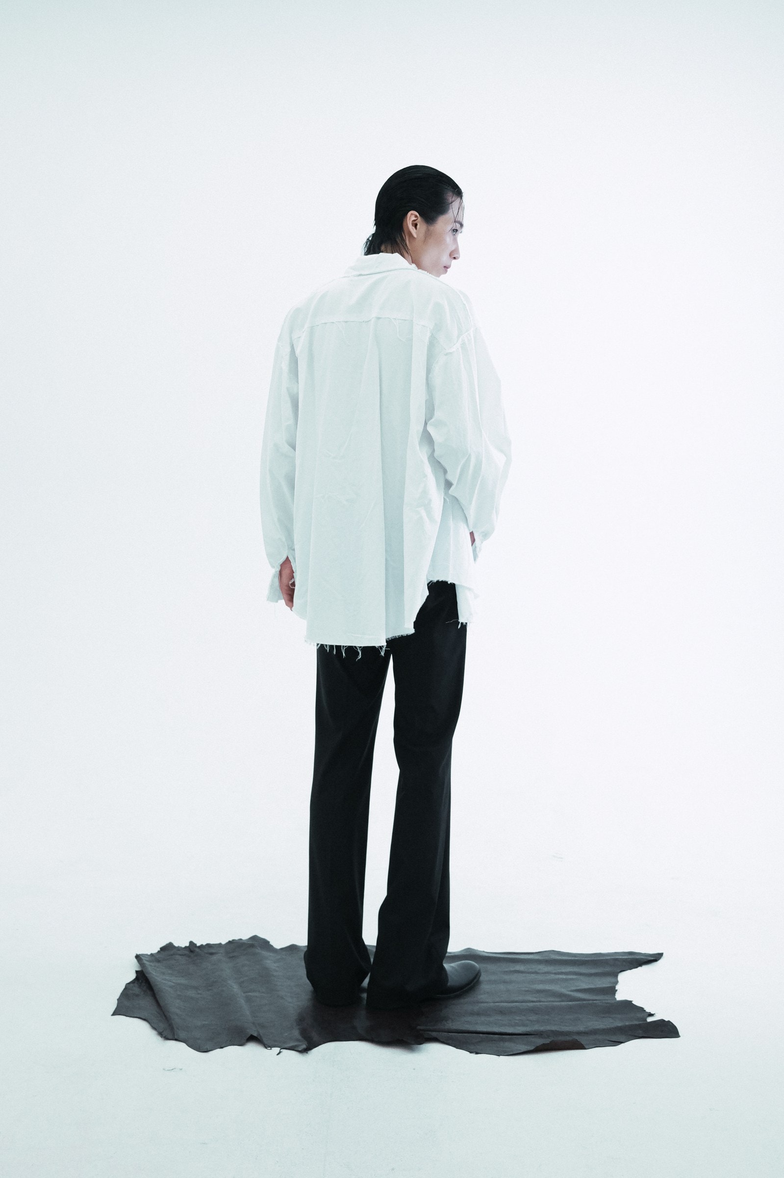 Raw-Edge Oversized Shirt