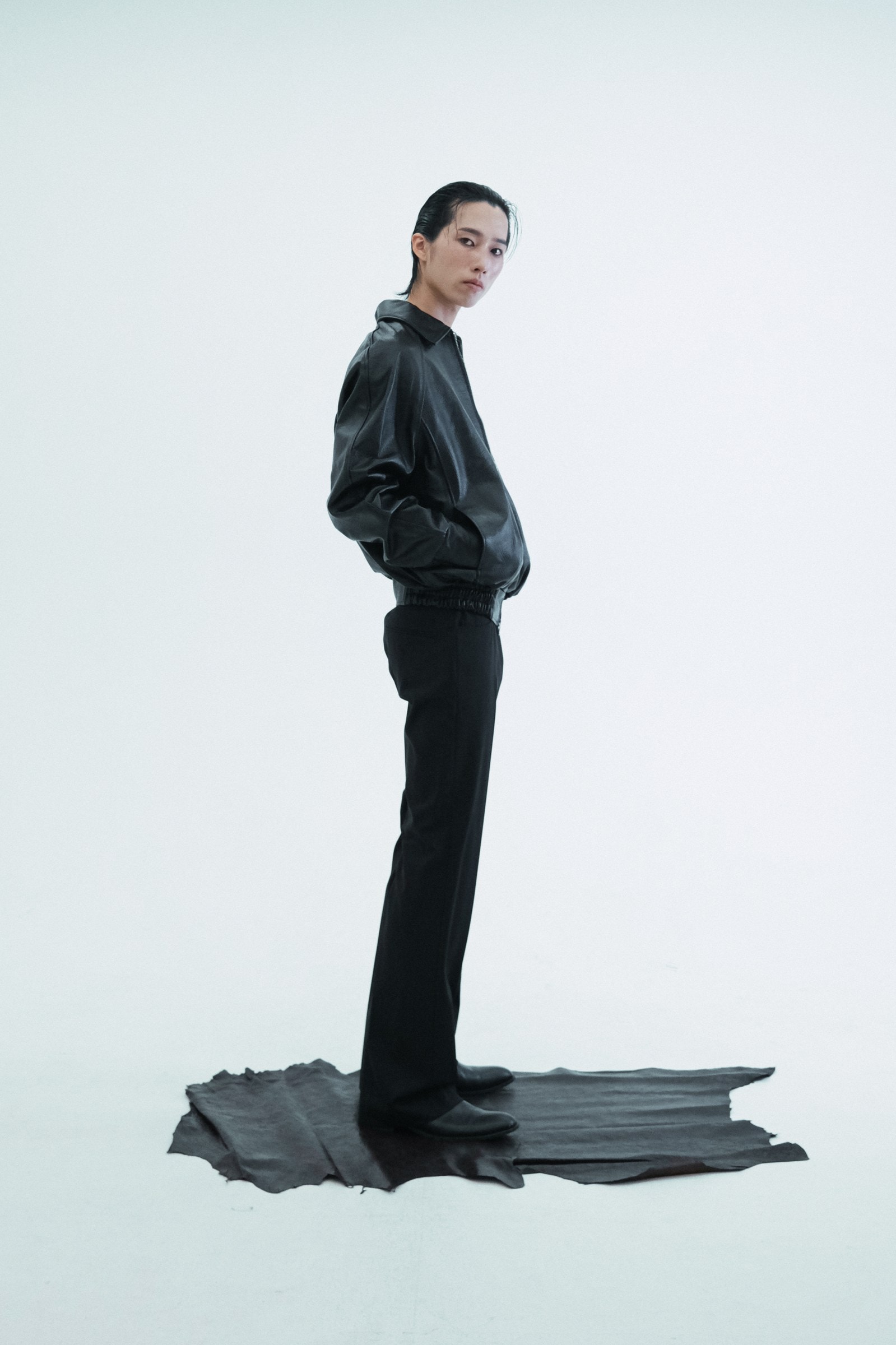 Leather Raglan Oversized Jumper