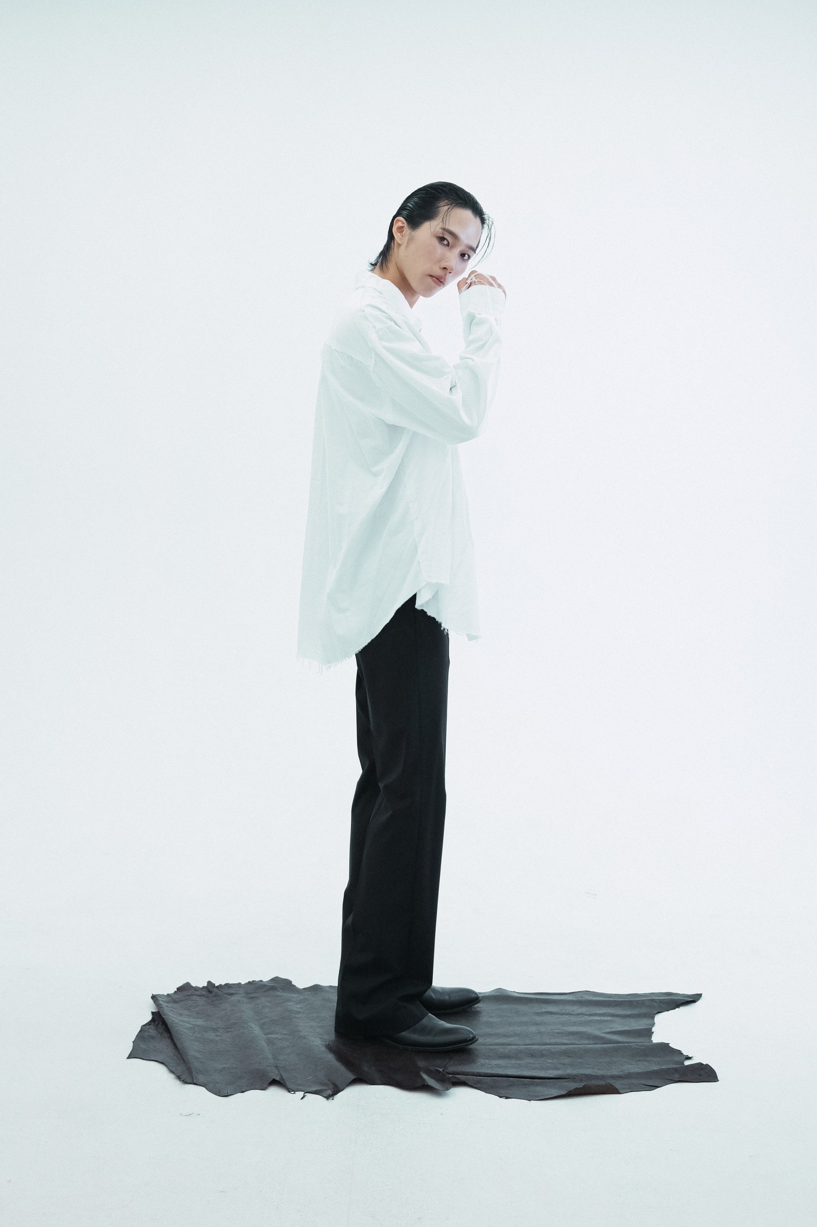 Raw-Edge Oversized Shirt