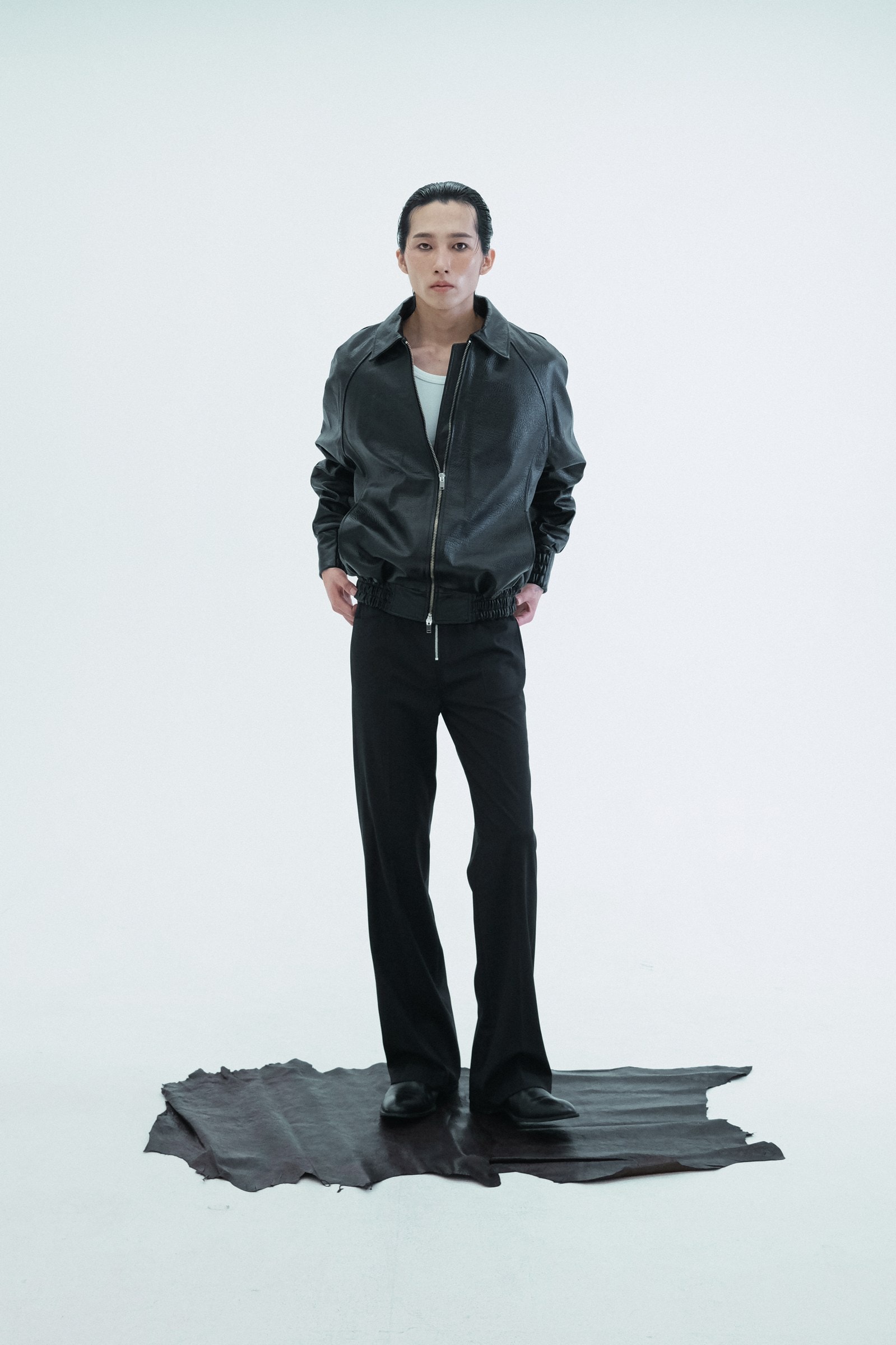 Leather Raglan Oversized Jumper