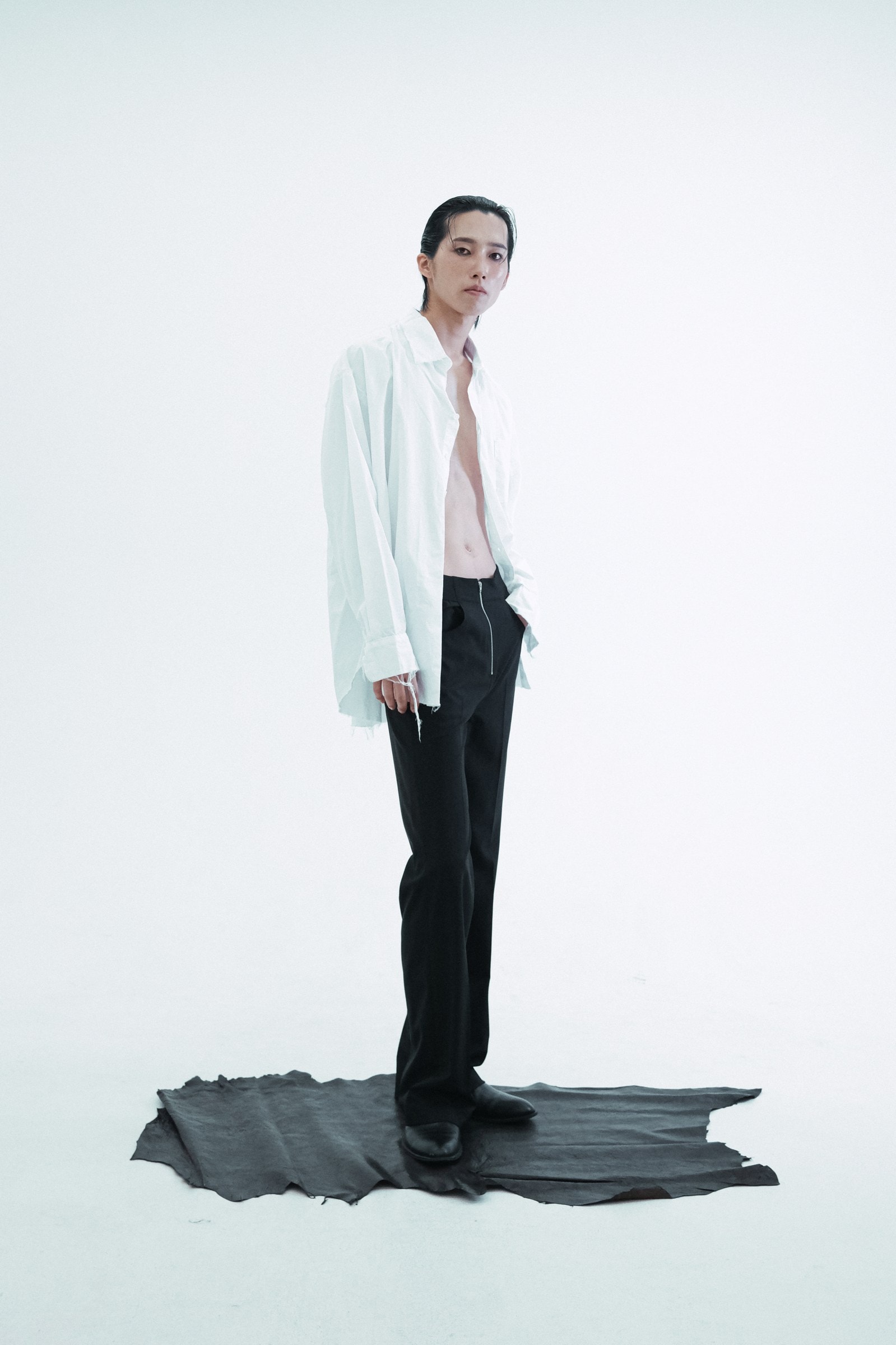 Raw-Edge Oversized Shirt