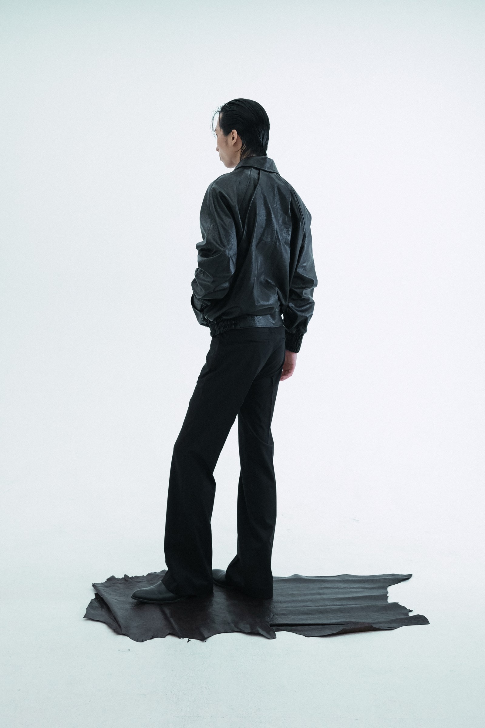 Leather Raglan Oversized Jumper