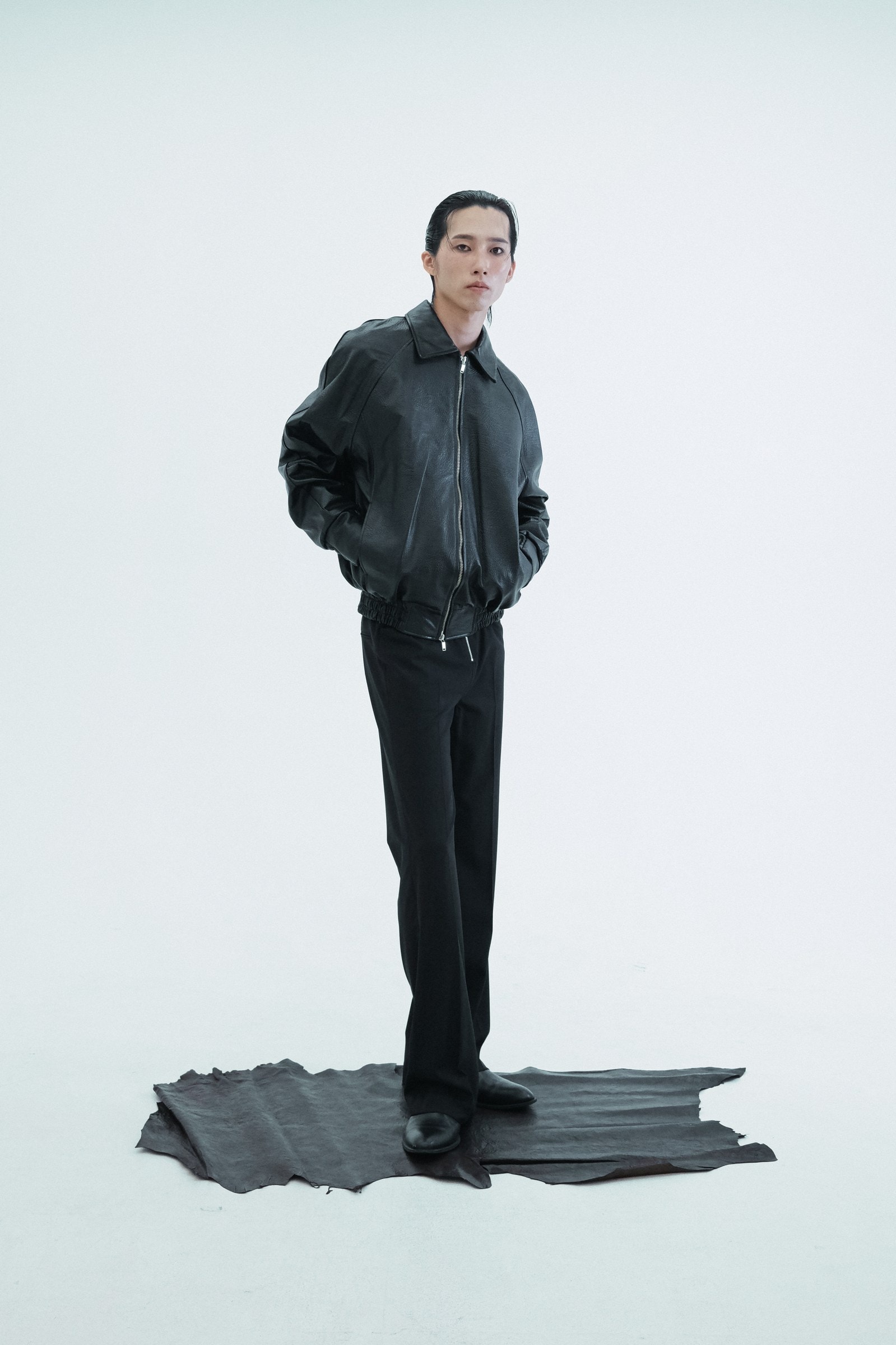 Leather Raglan Oversized Jumper