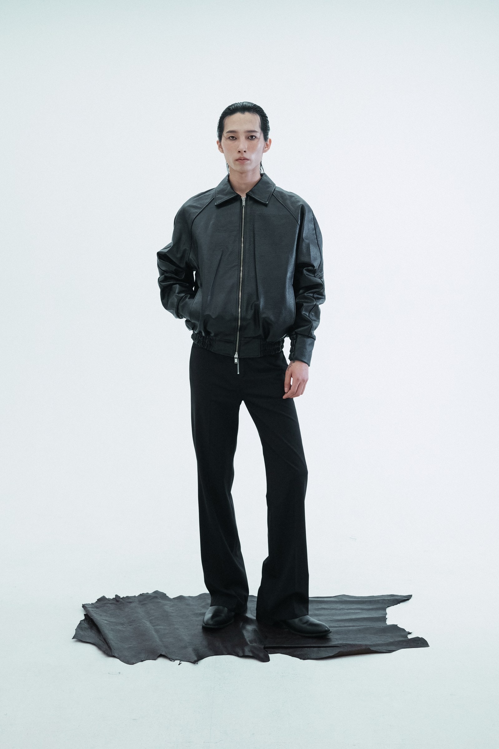 Leather Raglan Oversized Jumper