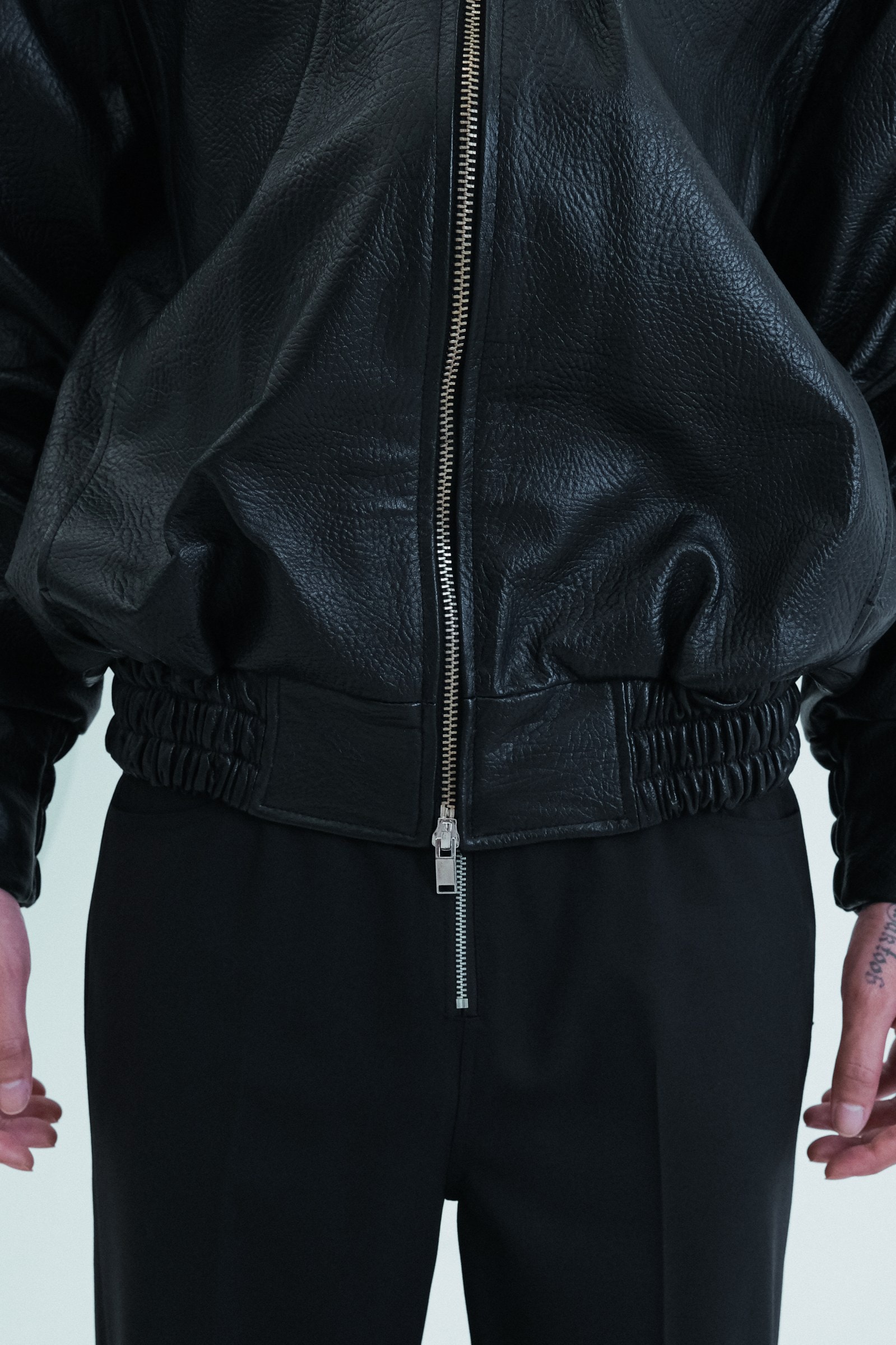 Leather Raglan Oversized Jumper
